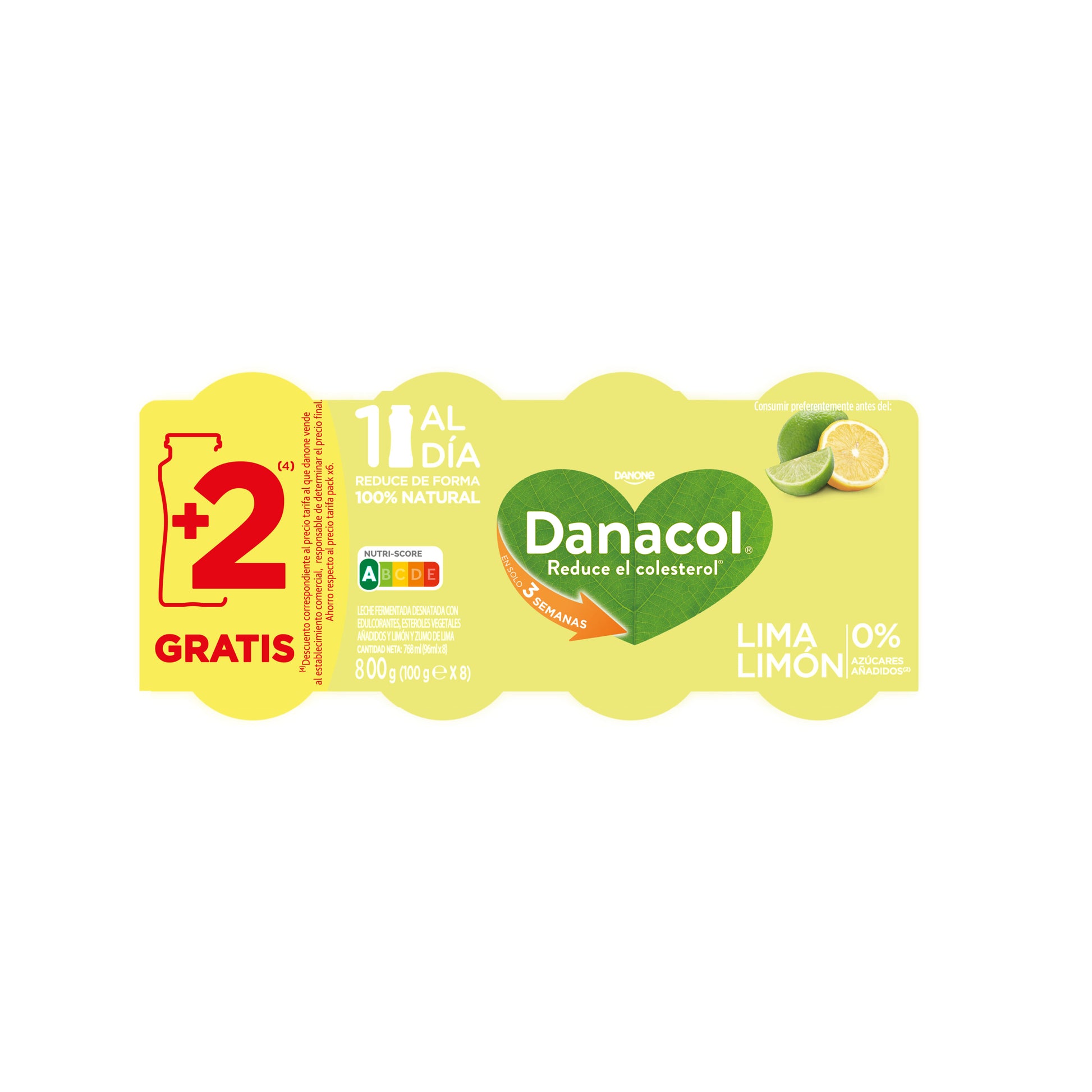 Yogur liquido lima limon danacol 0% Danone p6 100g/u