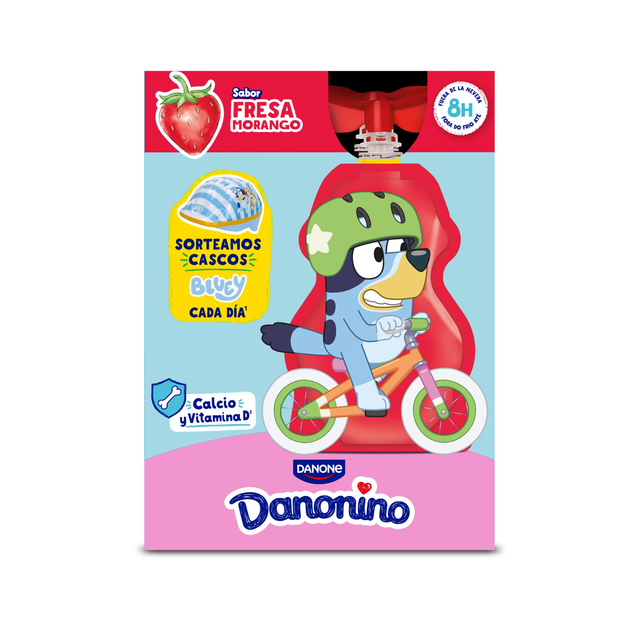 Yogur pouch fresa danonino Danone p4 70g/u