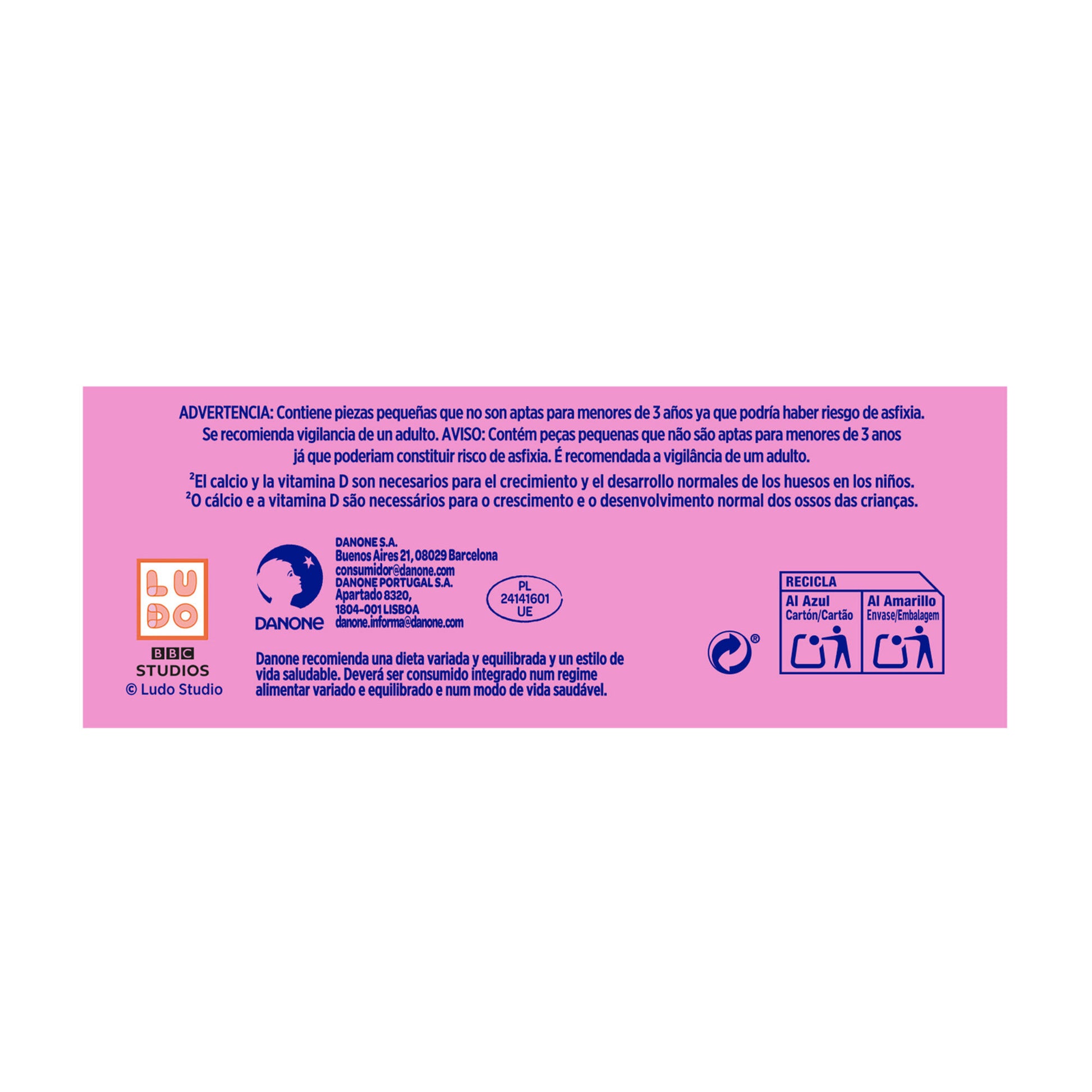 Yogur pouch fresa danonino Danone p4 70g/u