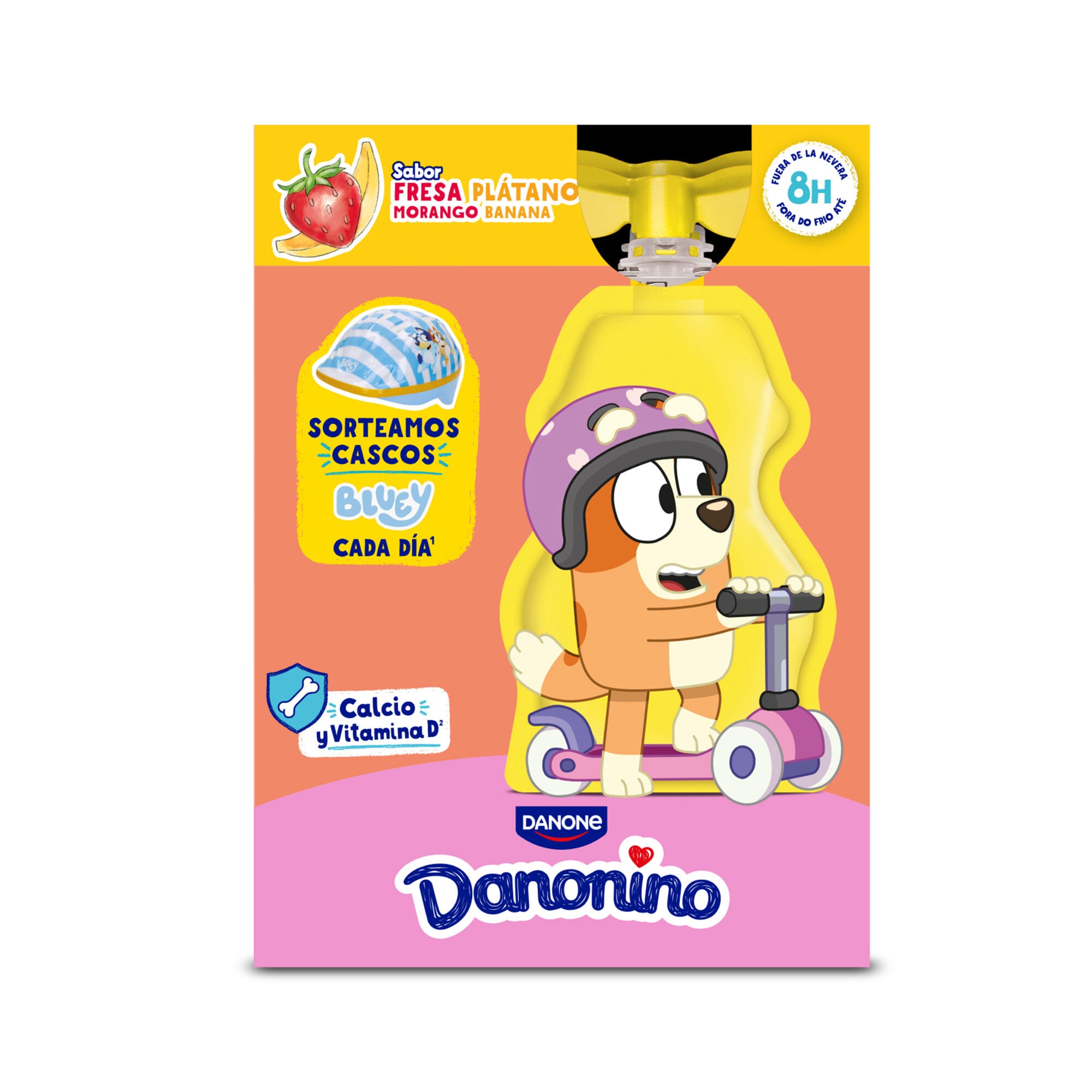 Yogur pouch fresa platano danonino Danone p4 70g/u