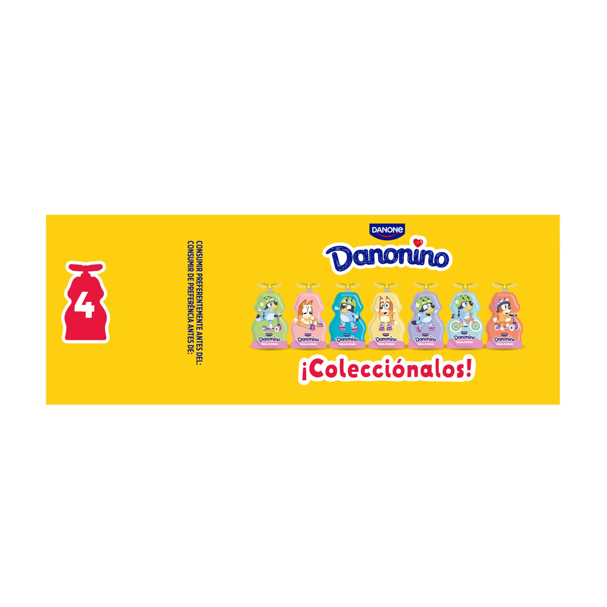 Yogur pouch fresa platano danonino Danone p4 70g/u