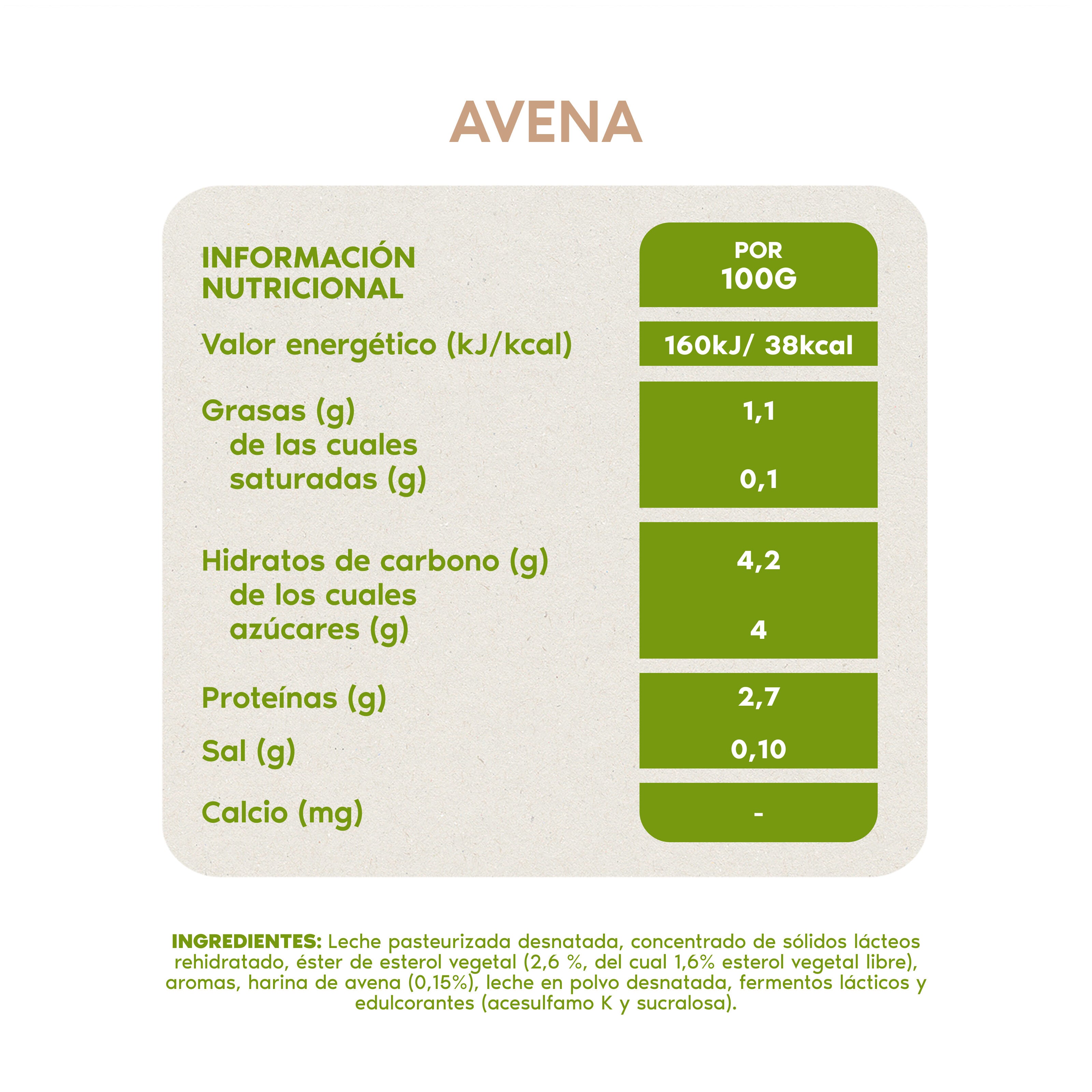 Yogur liquido avena danacol 0% Danone p6 100g/u