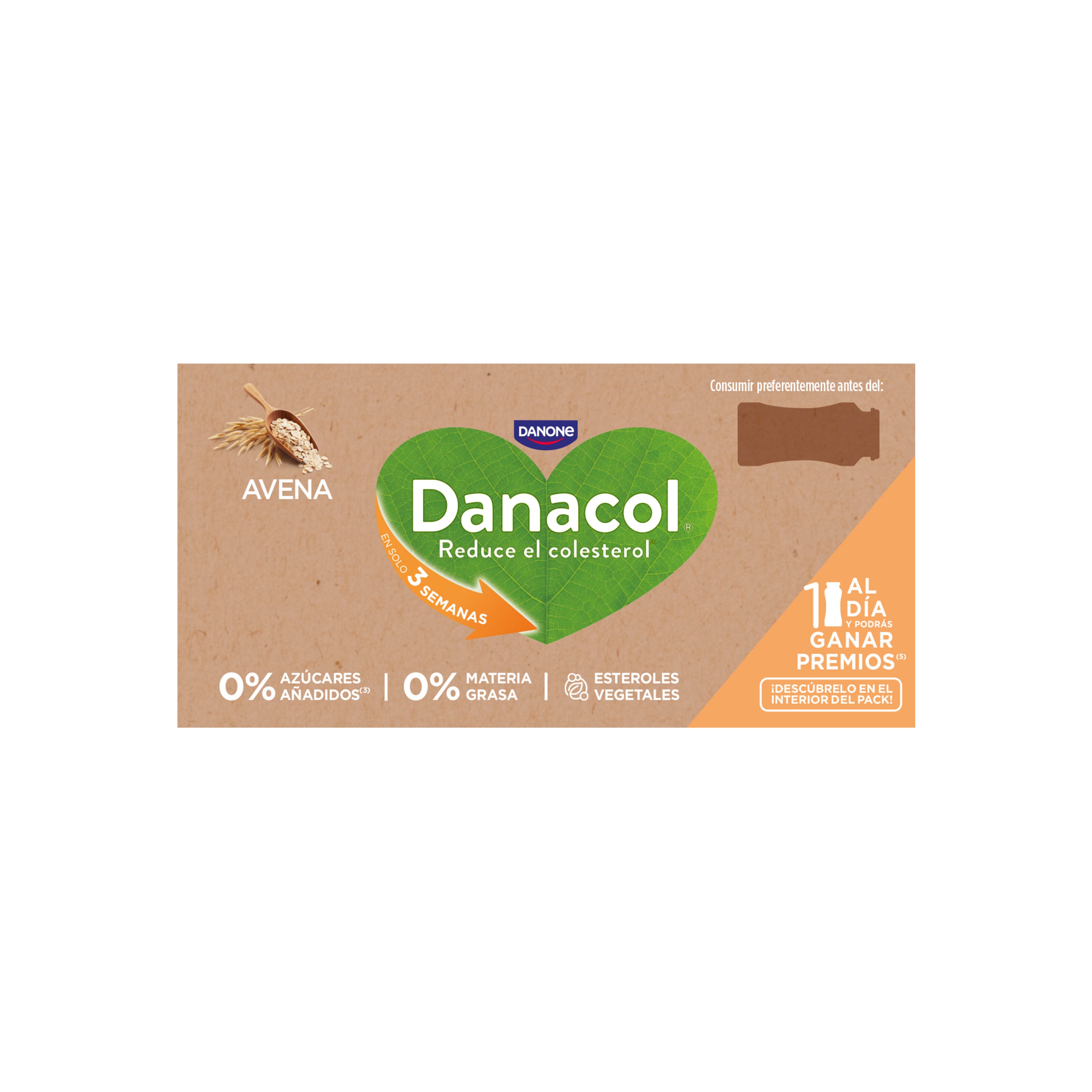 Yogur liquido avena danacol 0% Danone p6 100g/u