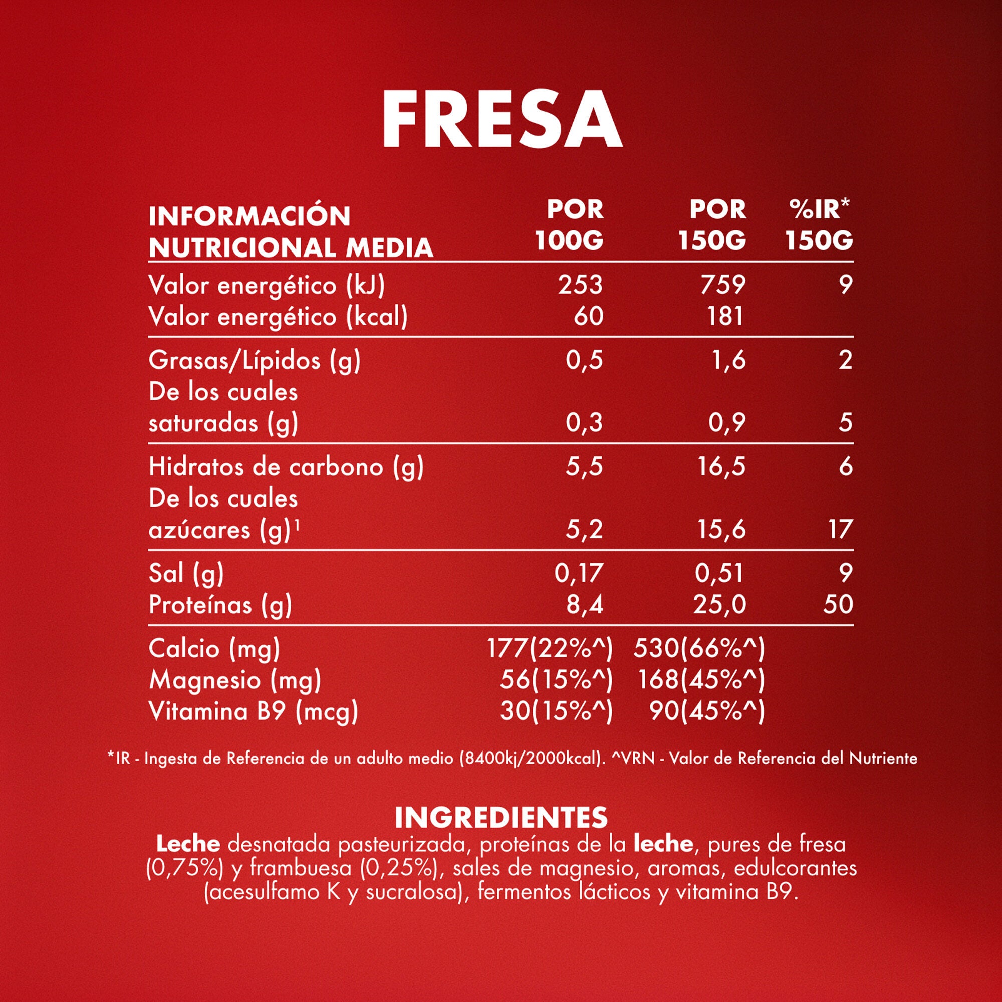Yogur liquido fresa frambuesa Yopro Danone 300g