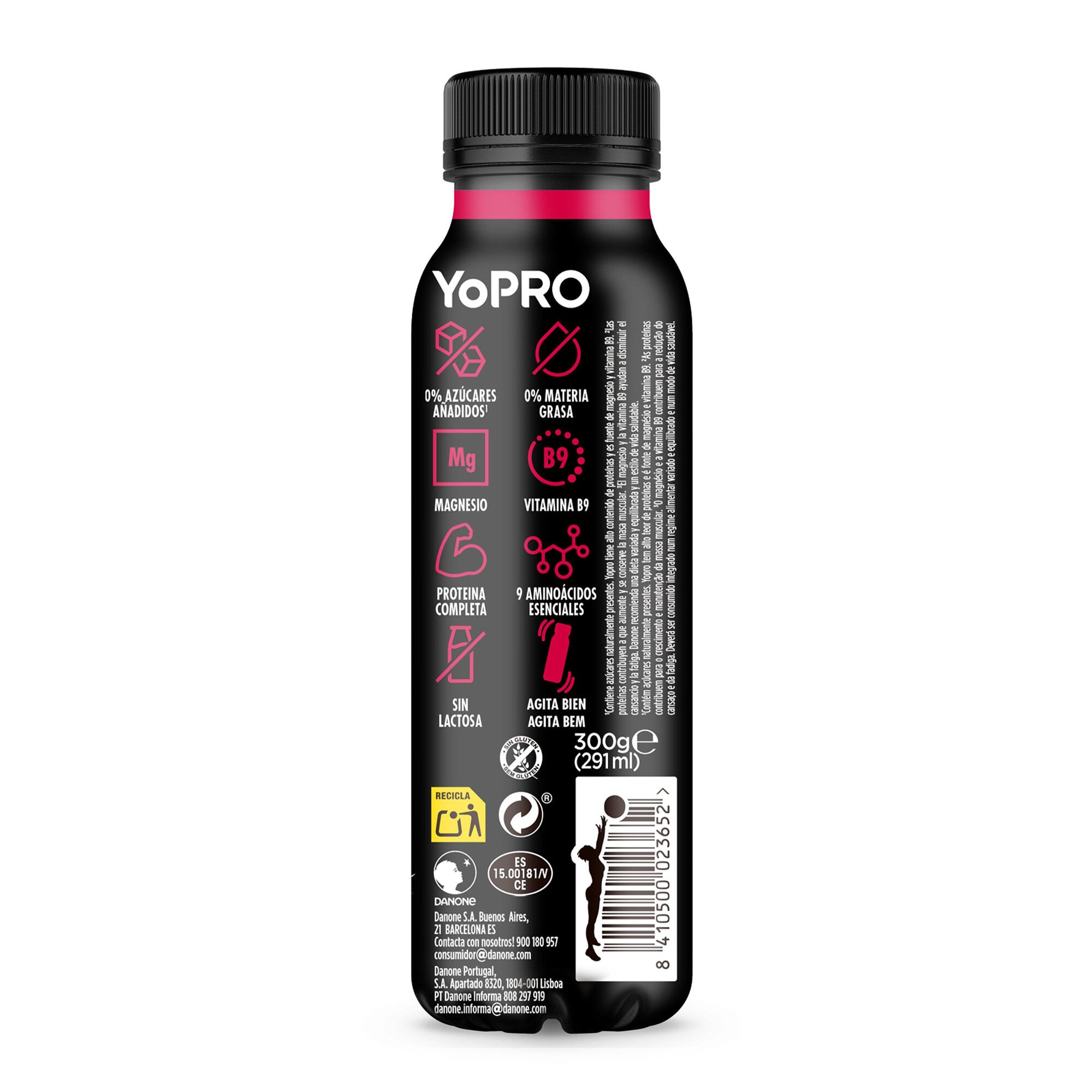 Yogur liquido fresa frambuesa Yopro Danone 300g