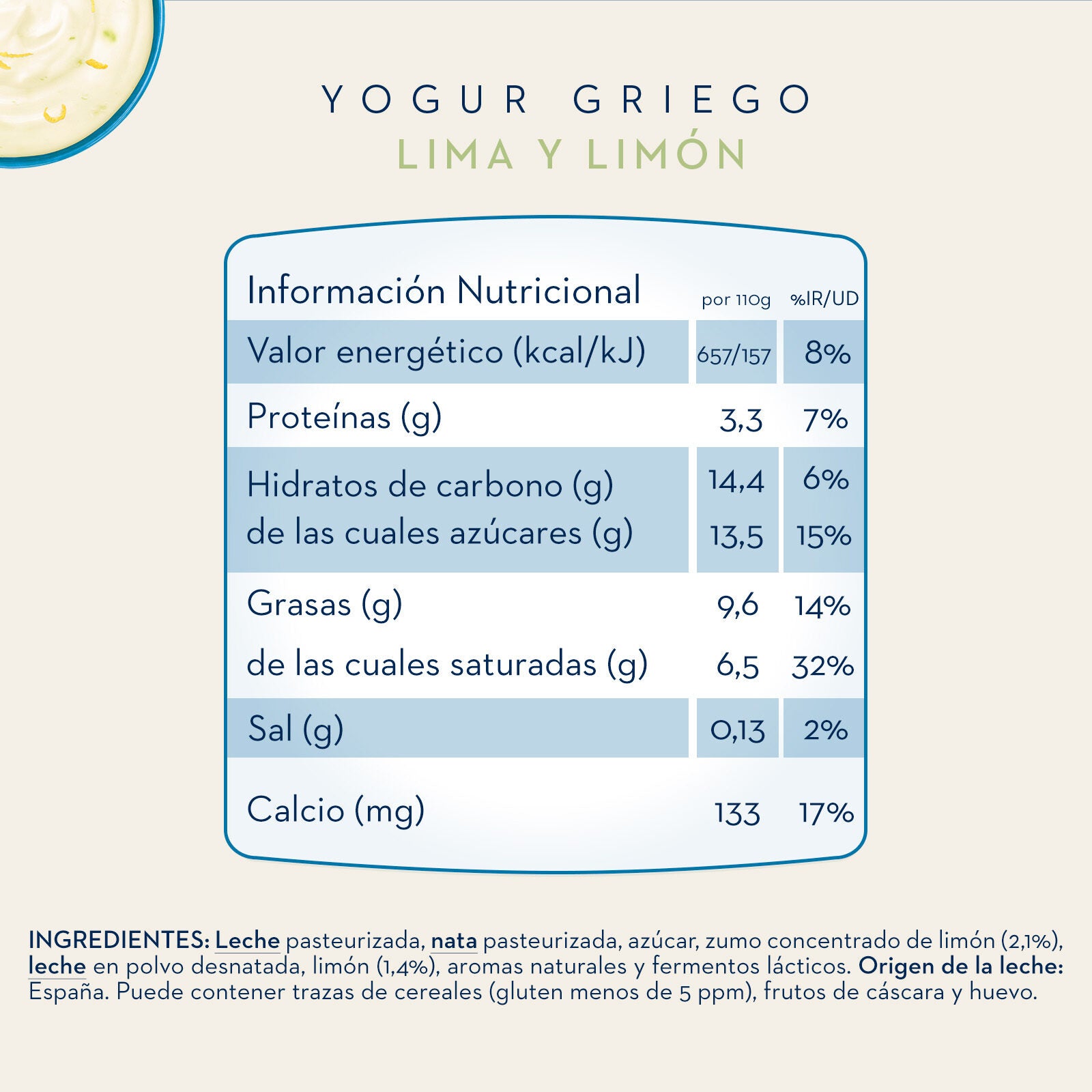 Yogur griego lima/limon oikos Danone p4 110g/u