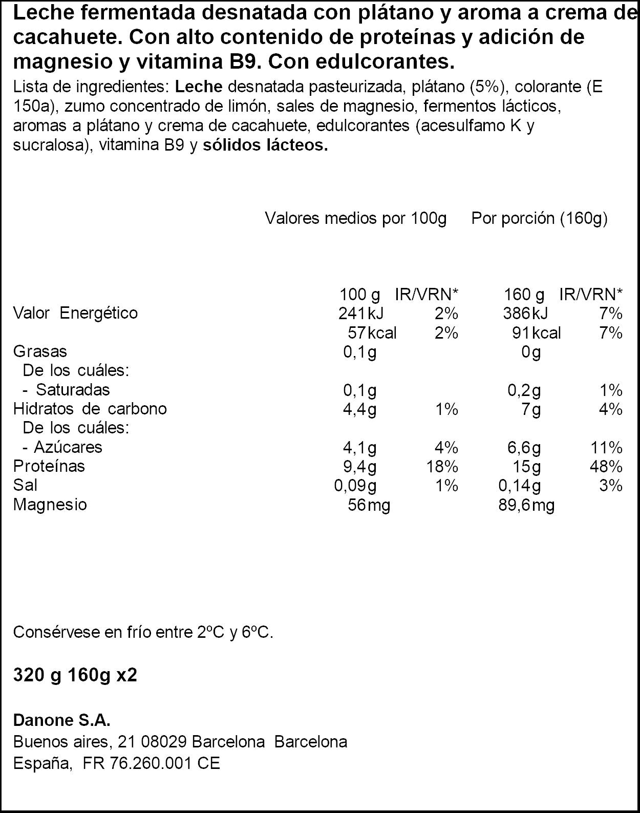 Yogur Banana/butt Yopro p2 160g/u