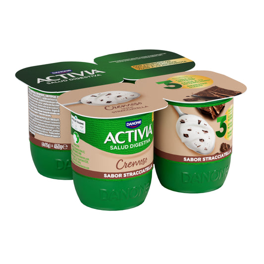 Yogur bifidus cremoso straccitela activia Danone p4 115g/u La Despensa