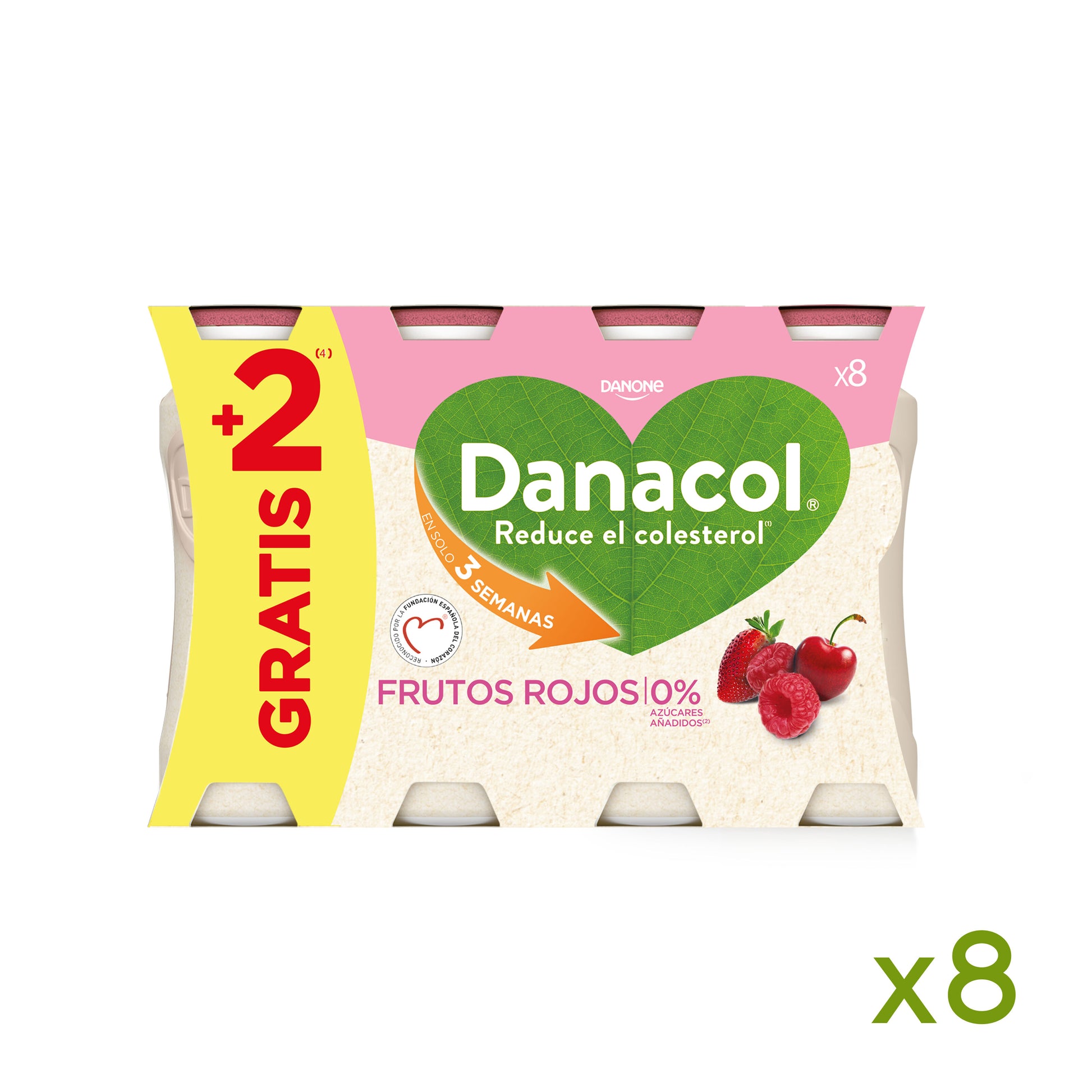 Yogur liquido frutos rojos danacol Danone p6 100g/u