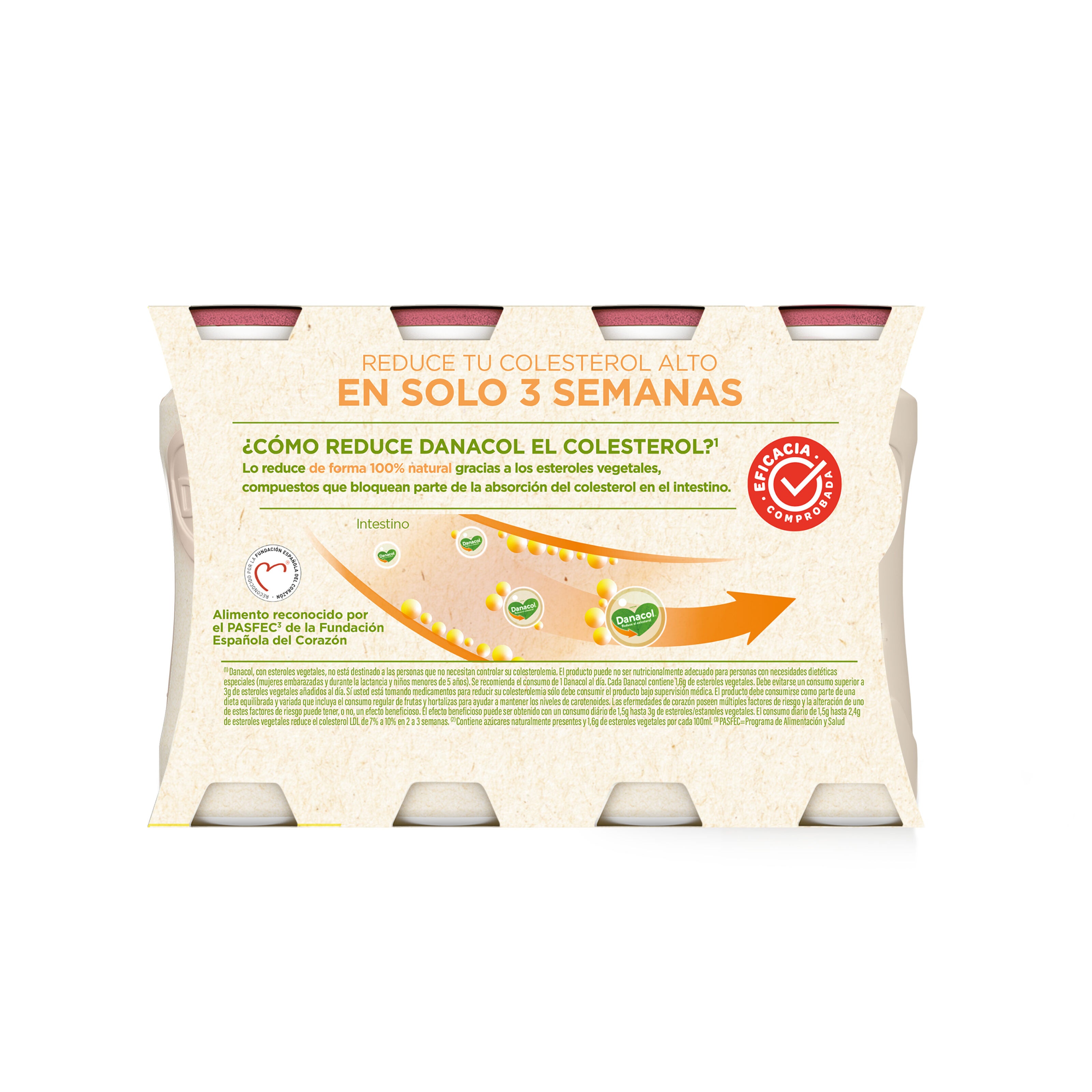 Yogur liquido frutos rojos danacol Danone p6 100g/u