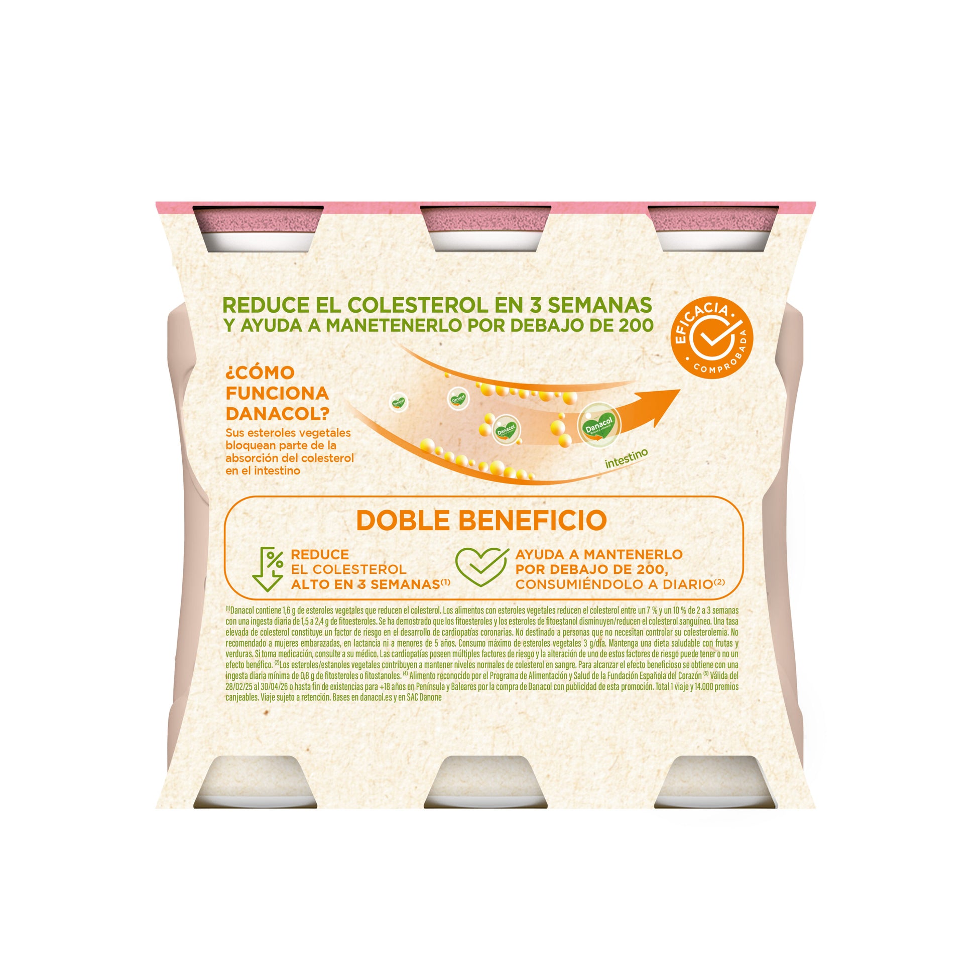 Yogur liquido frutos rojos danacol Danone p6 100g/u