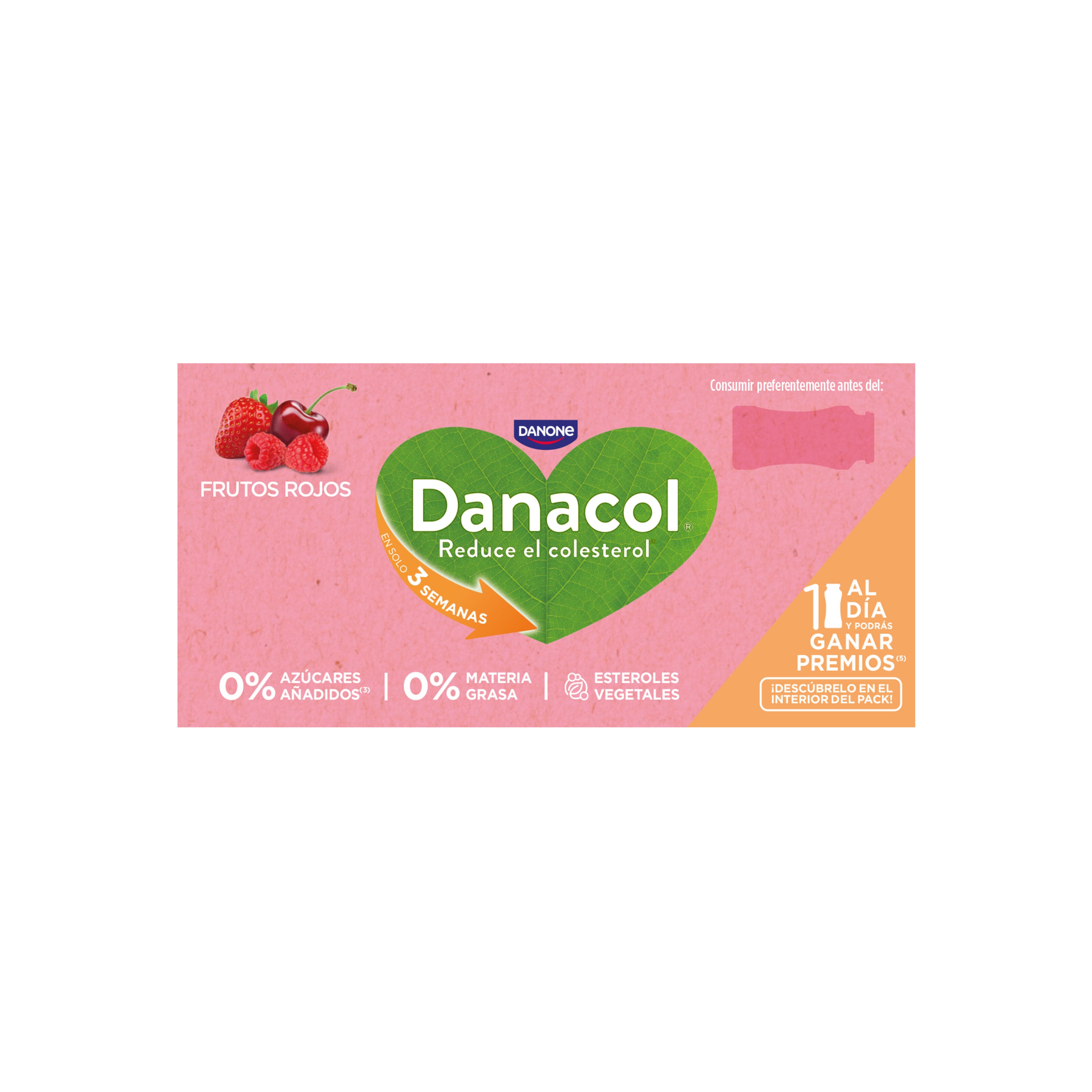 Yogur liquido frutos rojos danacol Danone p6 100g/u