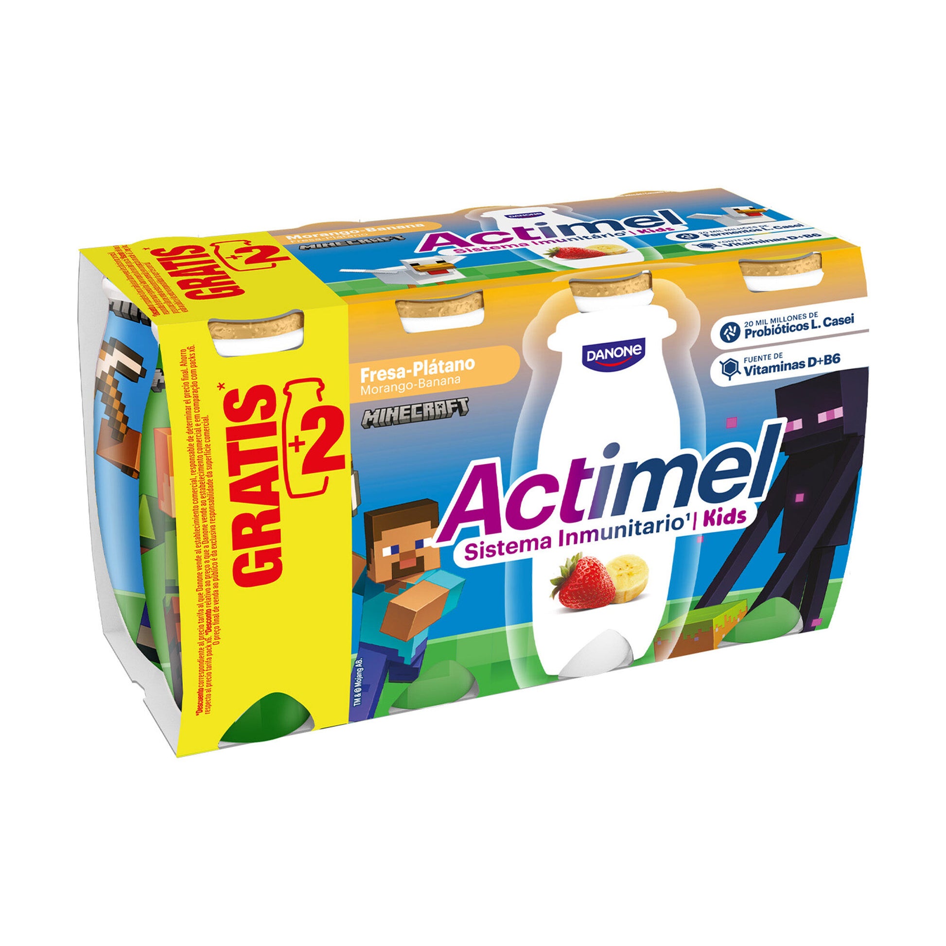 Yogur liquido fres/plat actimel Danone p6 100g/u