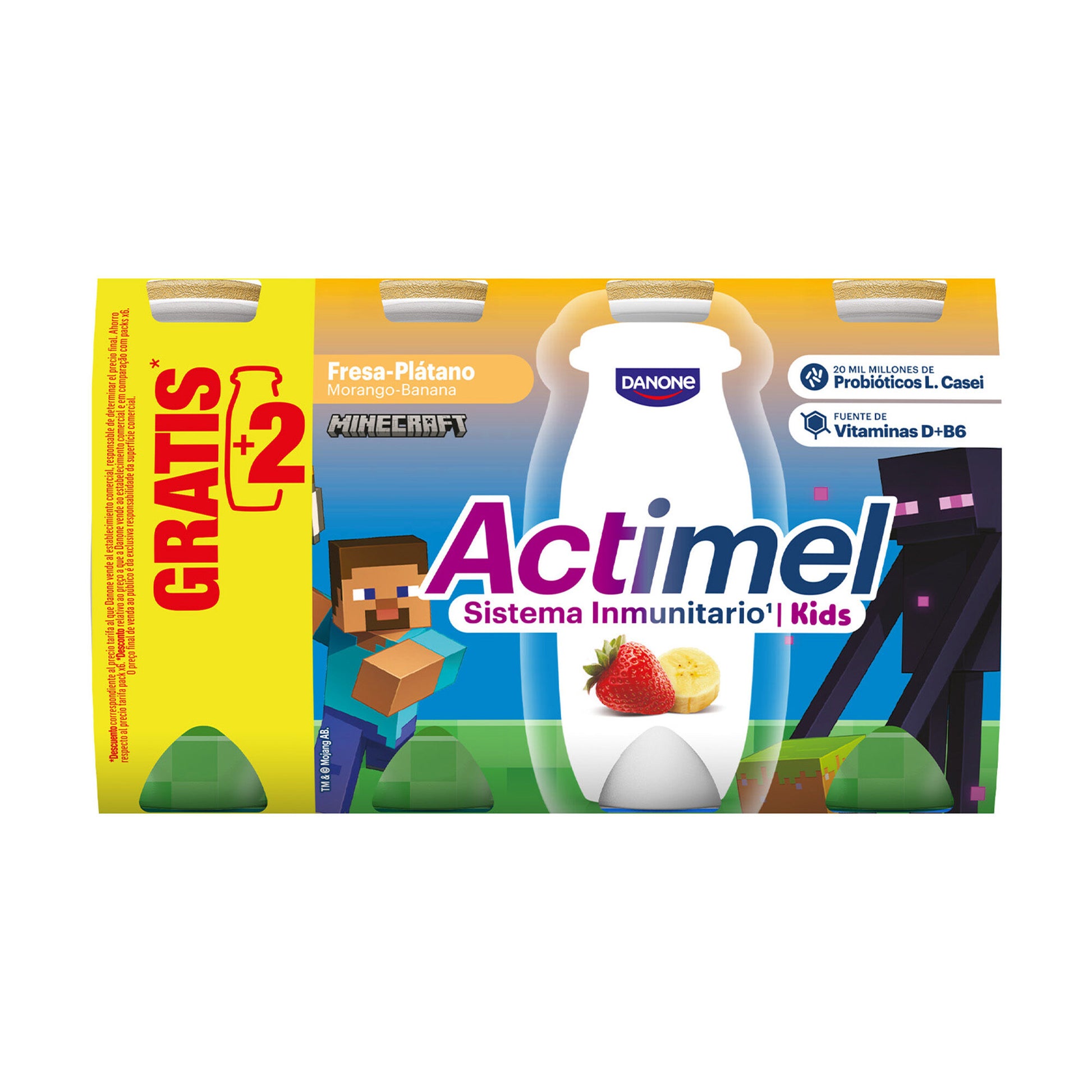 Yogur liquido fres/plat actimel Danone p6 100g/u