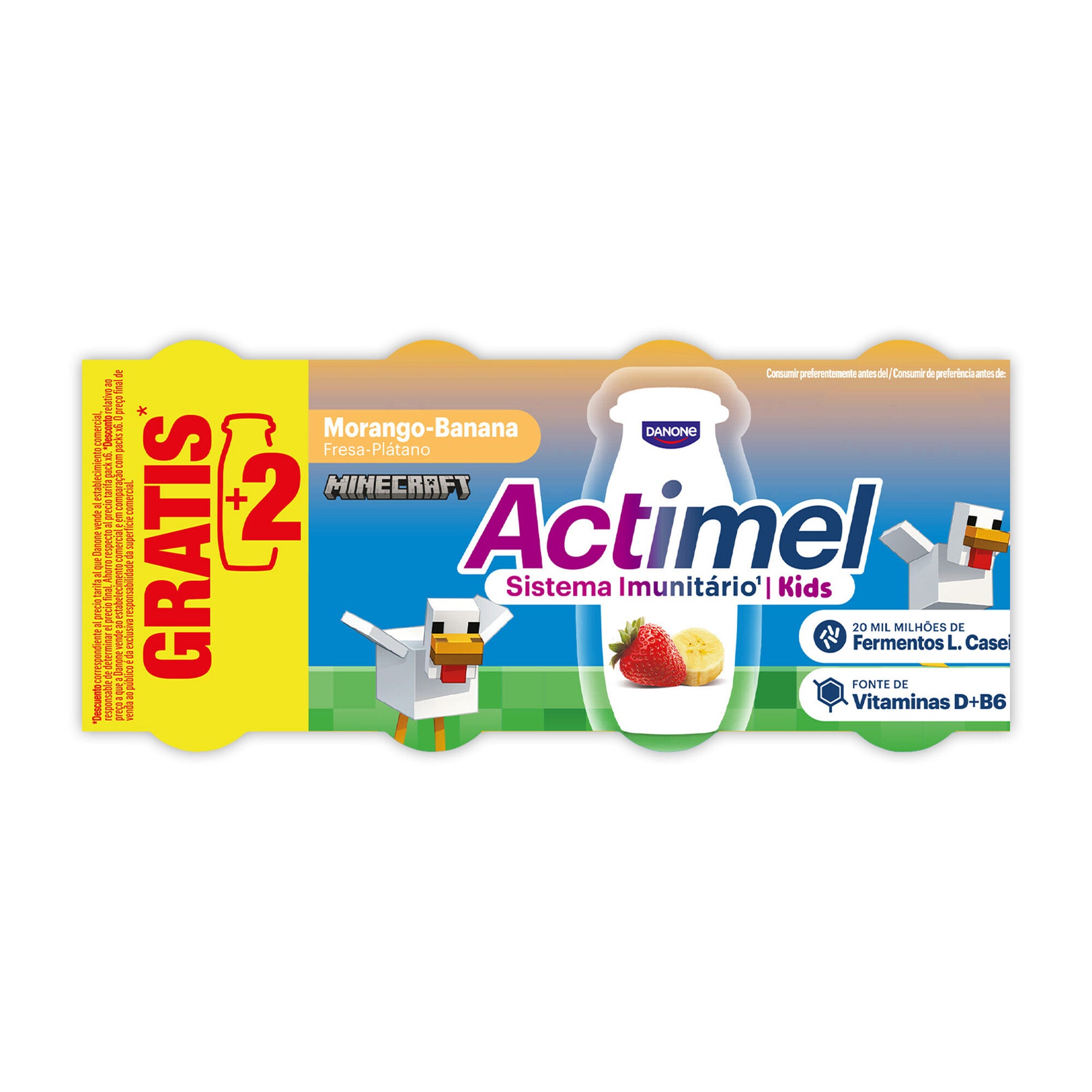 Yogur liquido fres/plat actimel Danone p6 100g/u