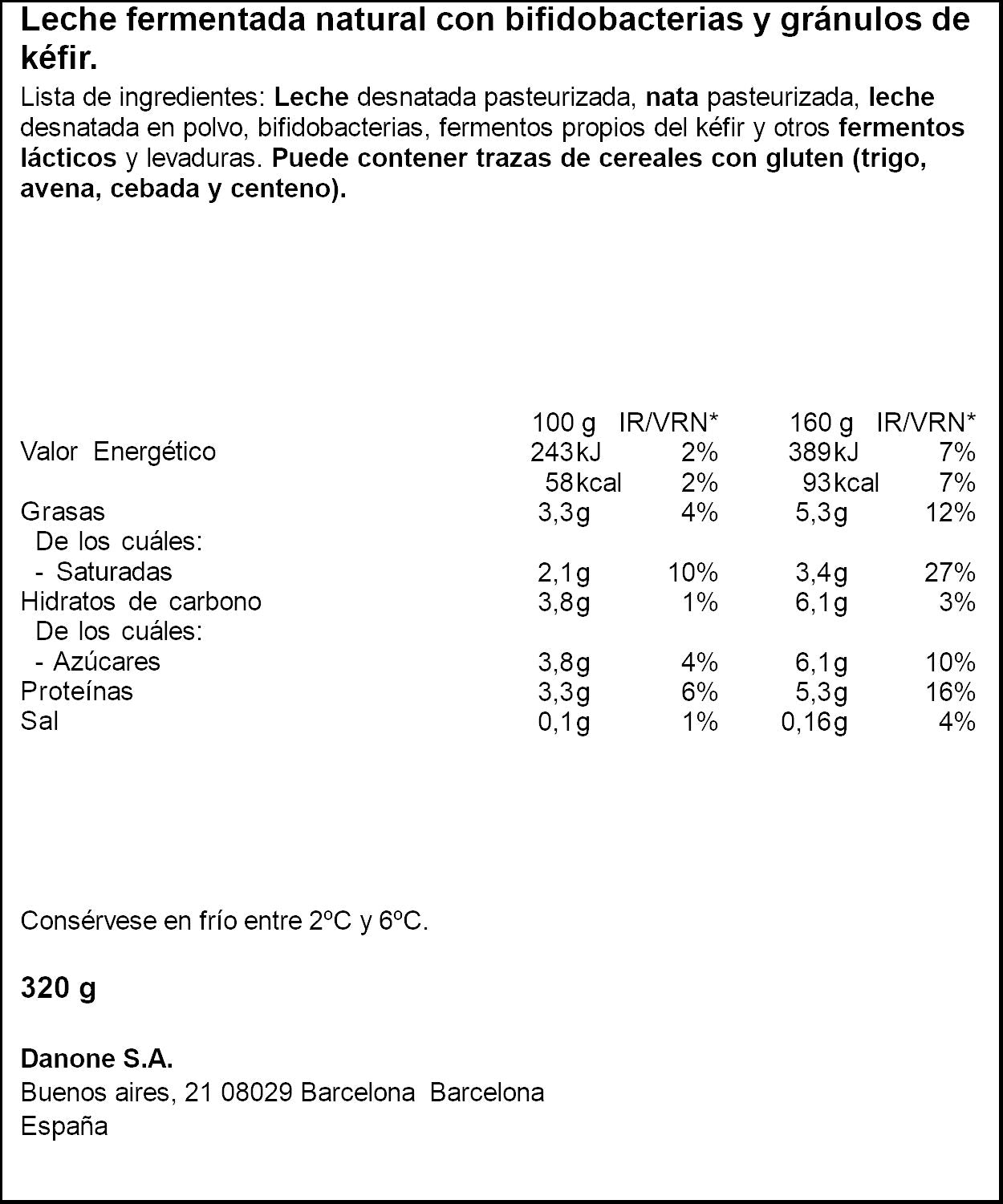 Kefir natural activia Danone 320g