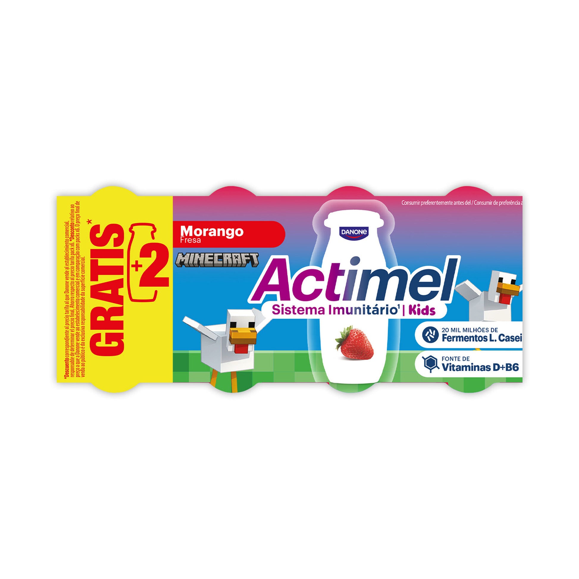 Yogur liquido fresa actimel kids Danone p6 100g/u