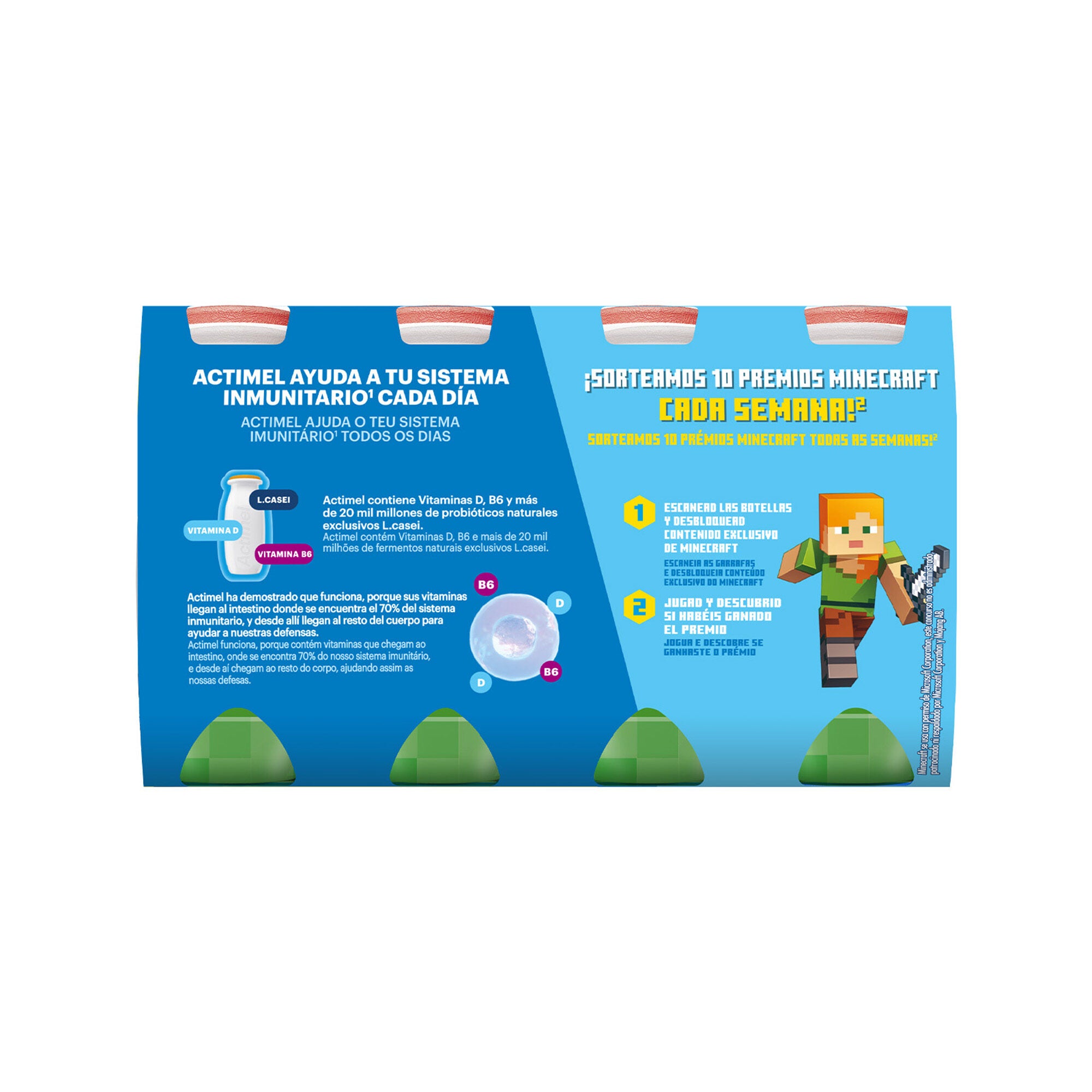 Yogur liquido fresa actimel kids Danone p6 100g/u