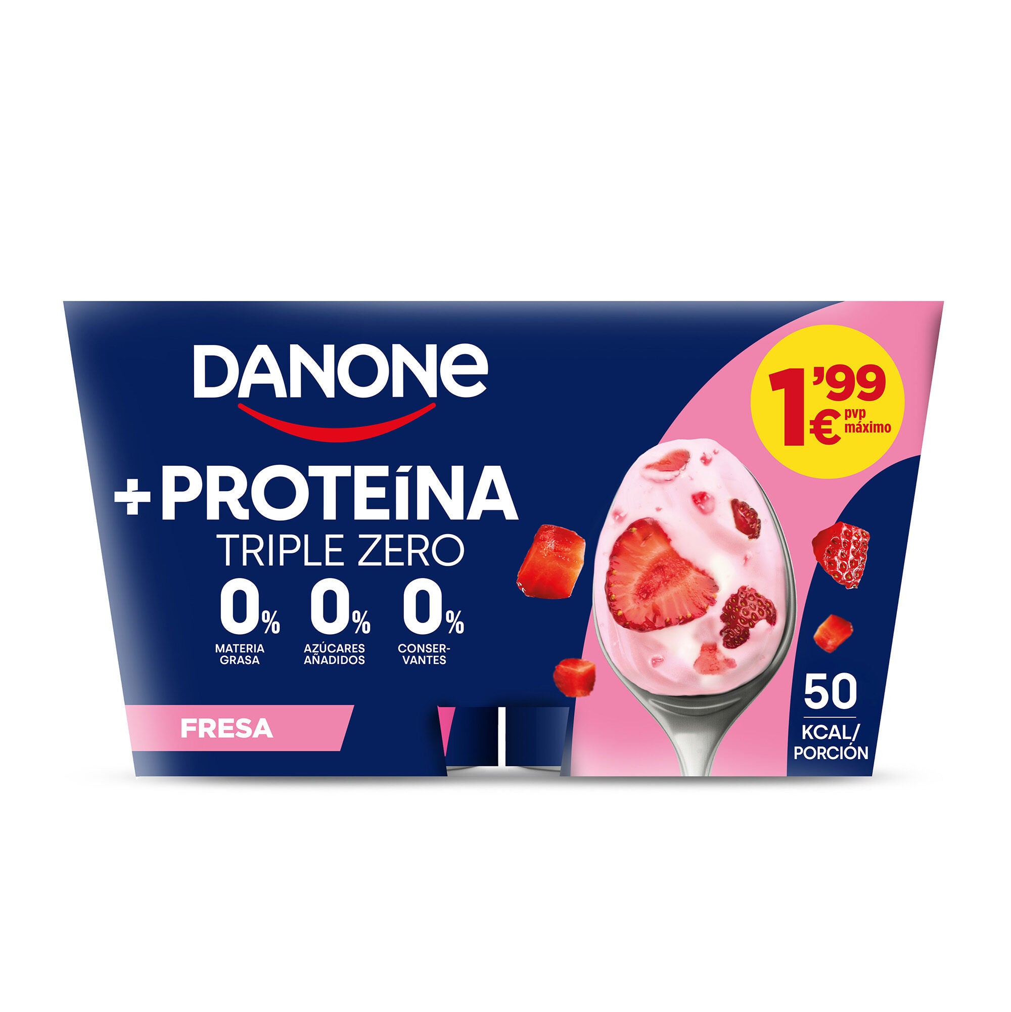 Yogur proteina fresa Danone p4 100g/u