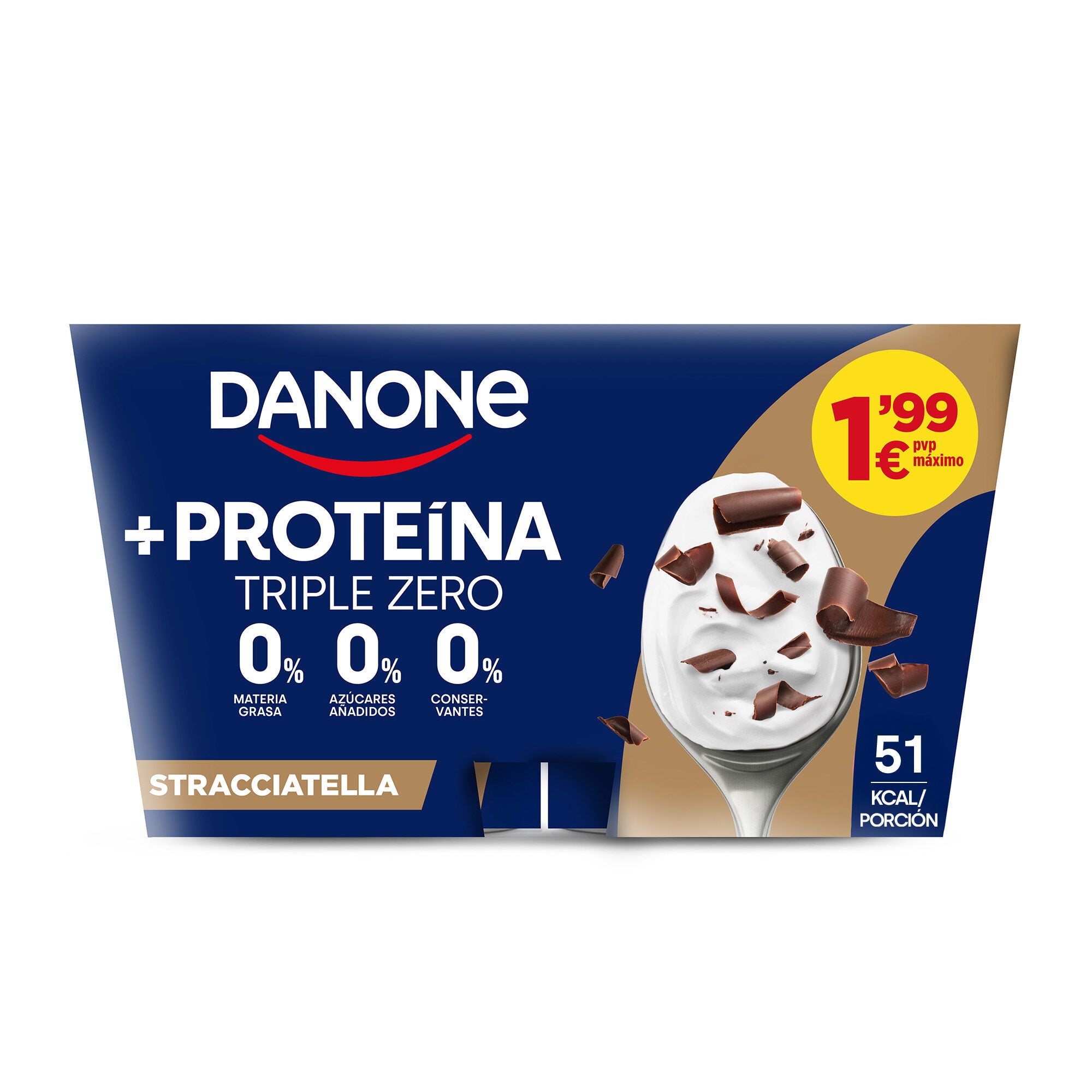 Yogur proteina stracciatella Danone p4 100g/u