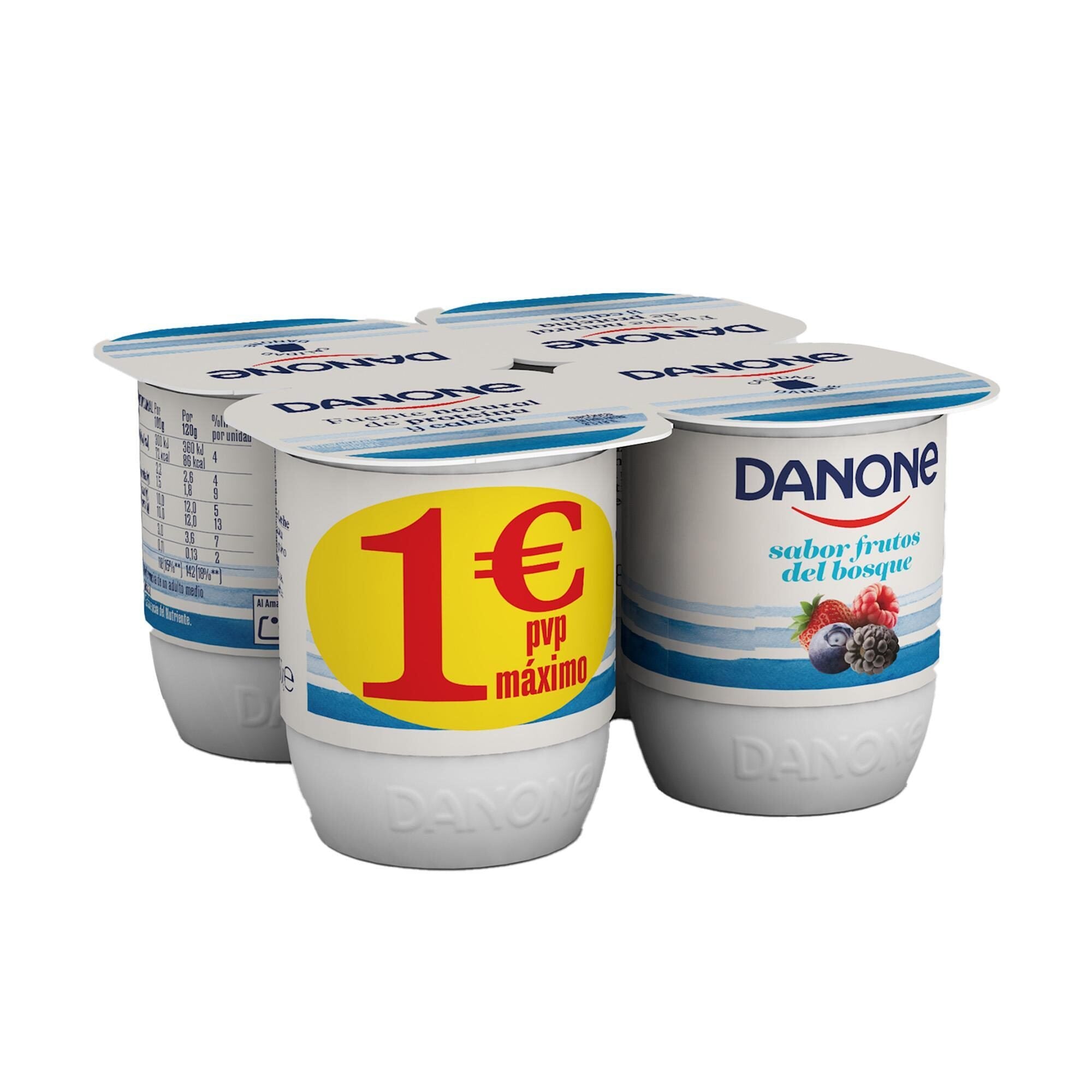 Yogur frutos bosque Danone p4 120g/u