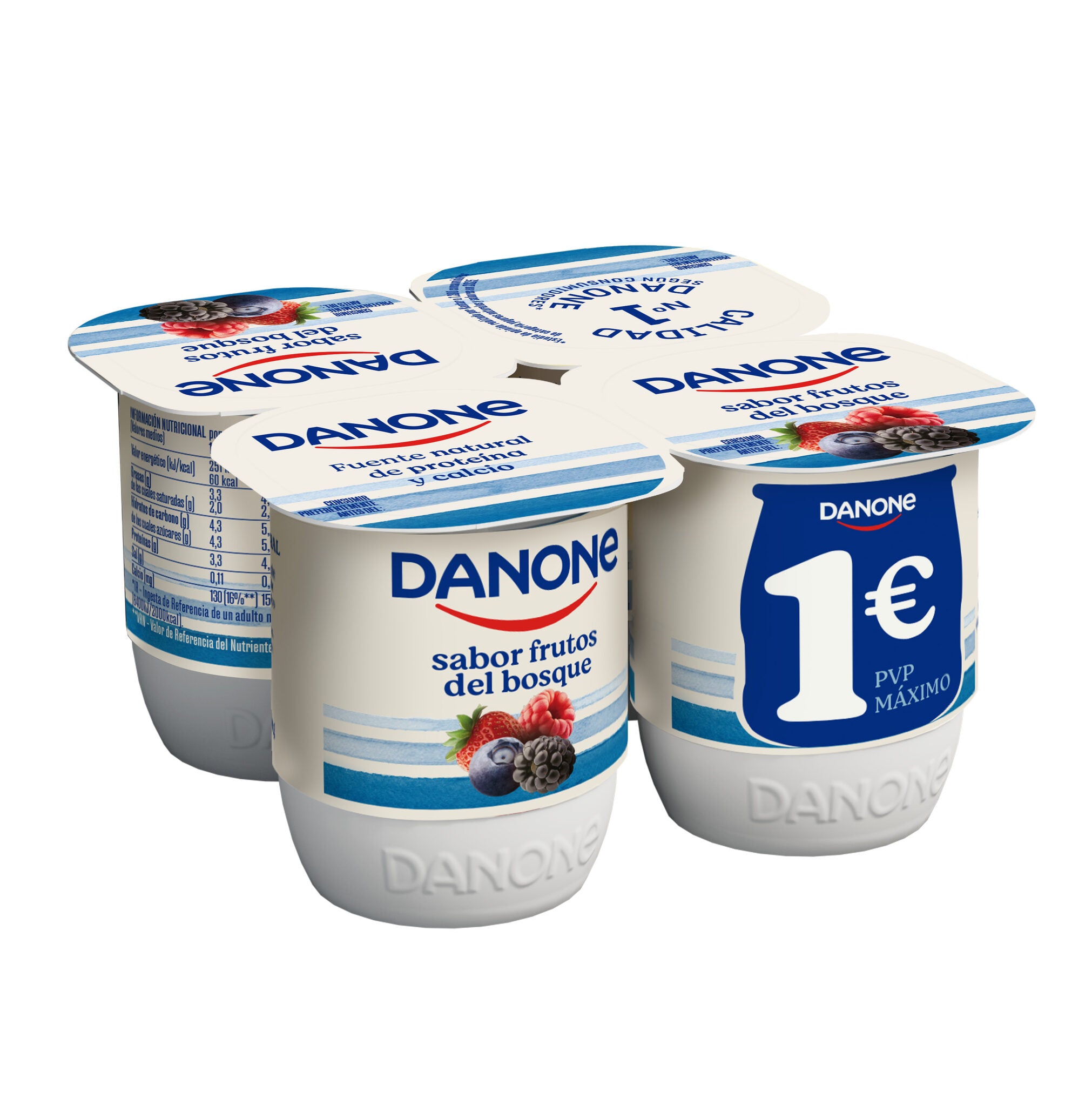 Yogur frutos bosque Danone p4 120g/u
