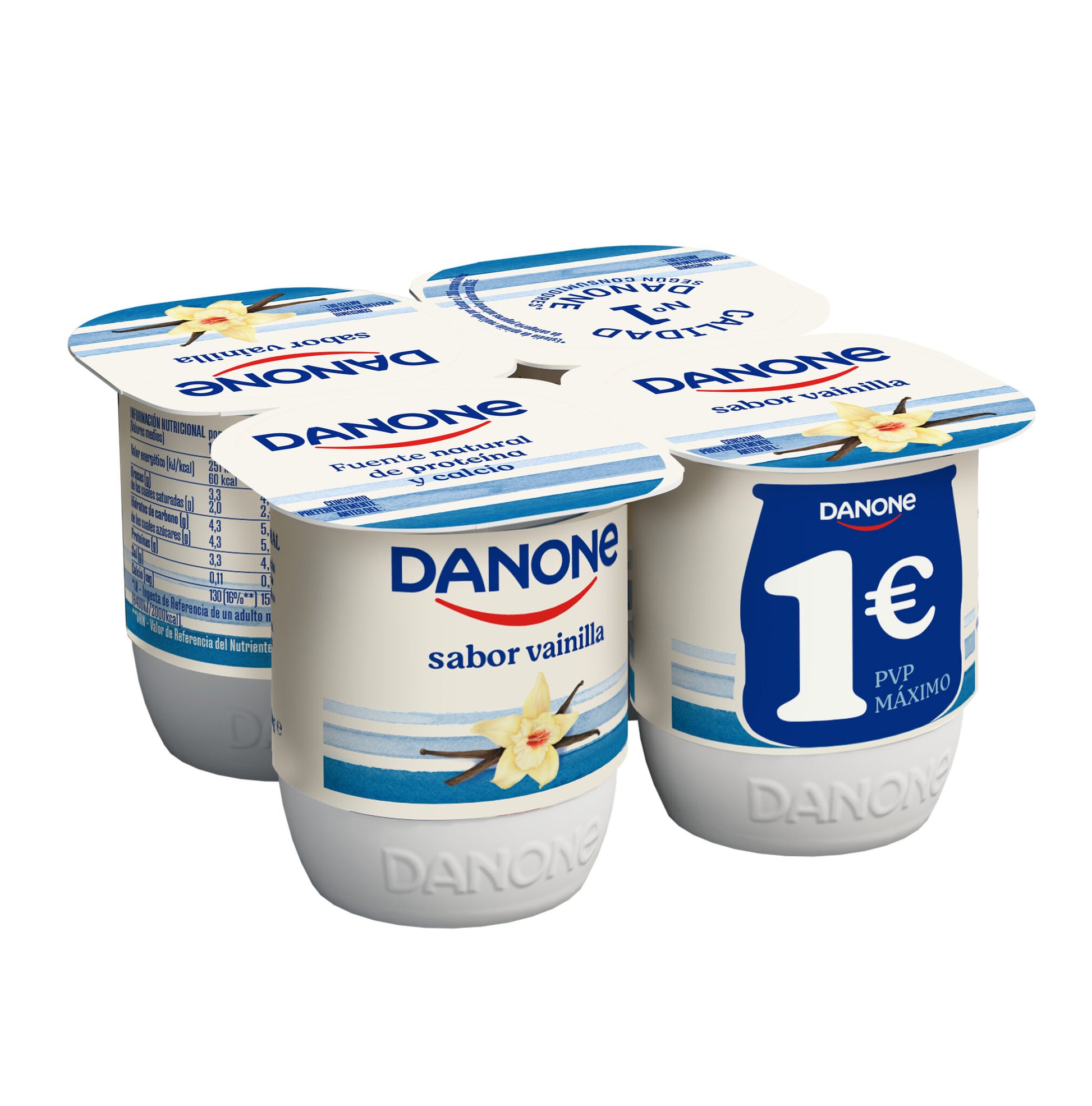 Yogur vainilla Danone p4 120g/u