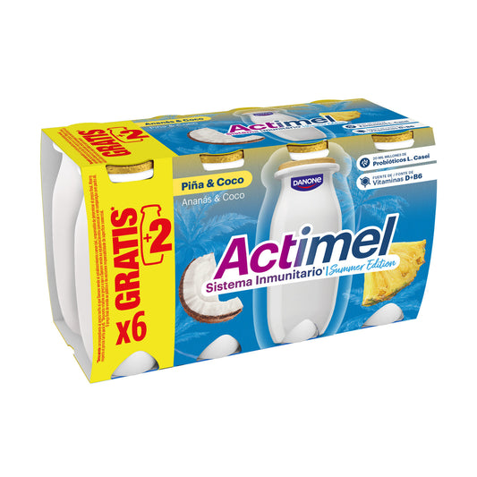 Yogur liquido coco/piña actimel Danone p8 100g/u La Despensa