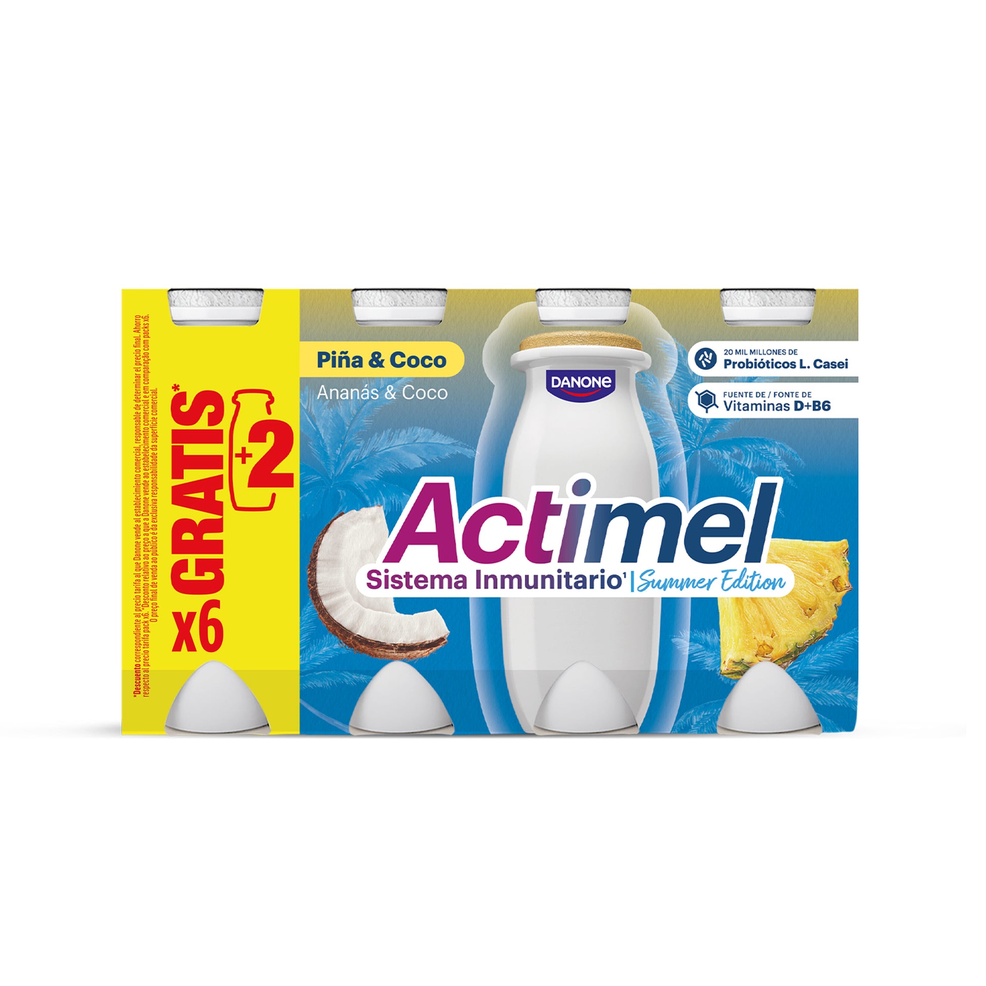 Yogur liquido coco/piña actimel Danone p8 100g/u