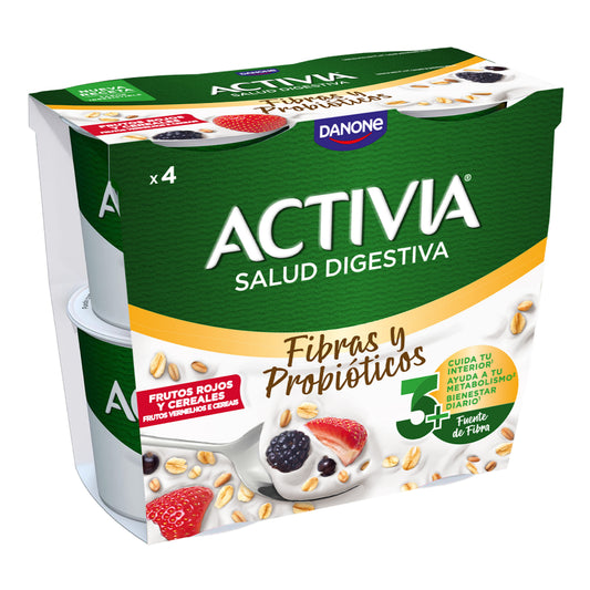Yogur bifidus cereales/fr.rojos Danone p4 115g/u La Despensa