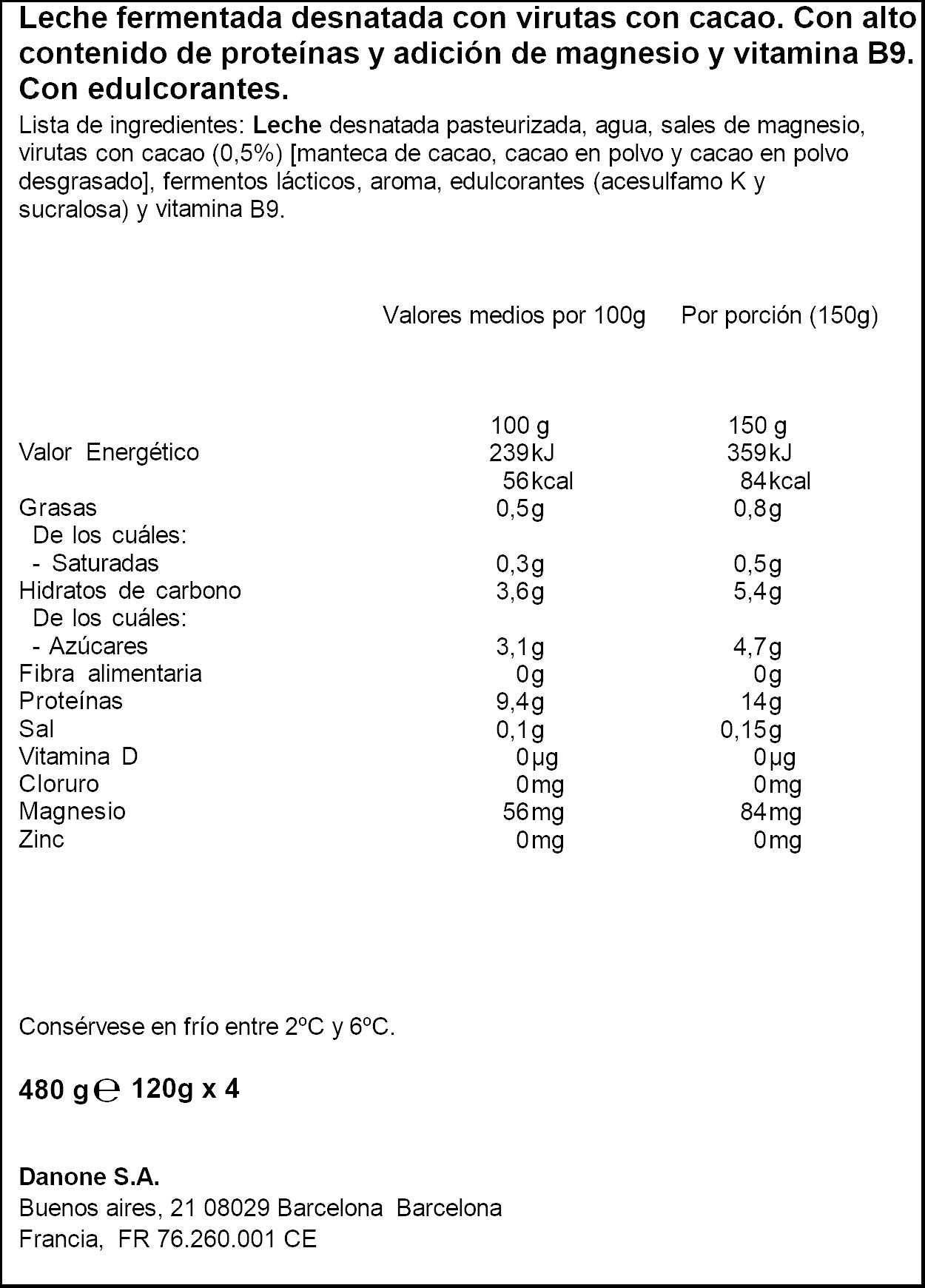 Yogur stracciatella Yopro p4 120g/u