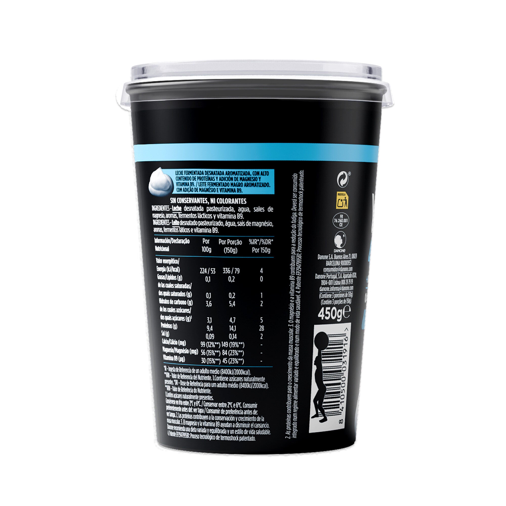 Yogur natural big pot Yopro Danone 450g