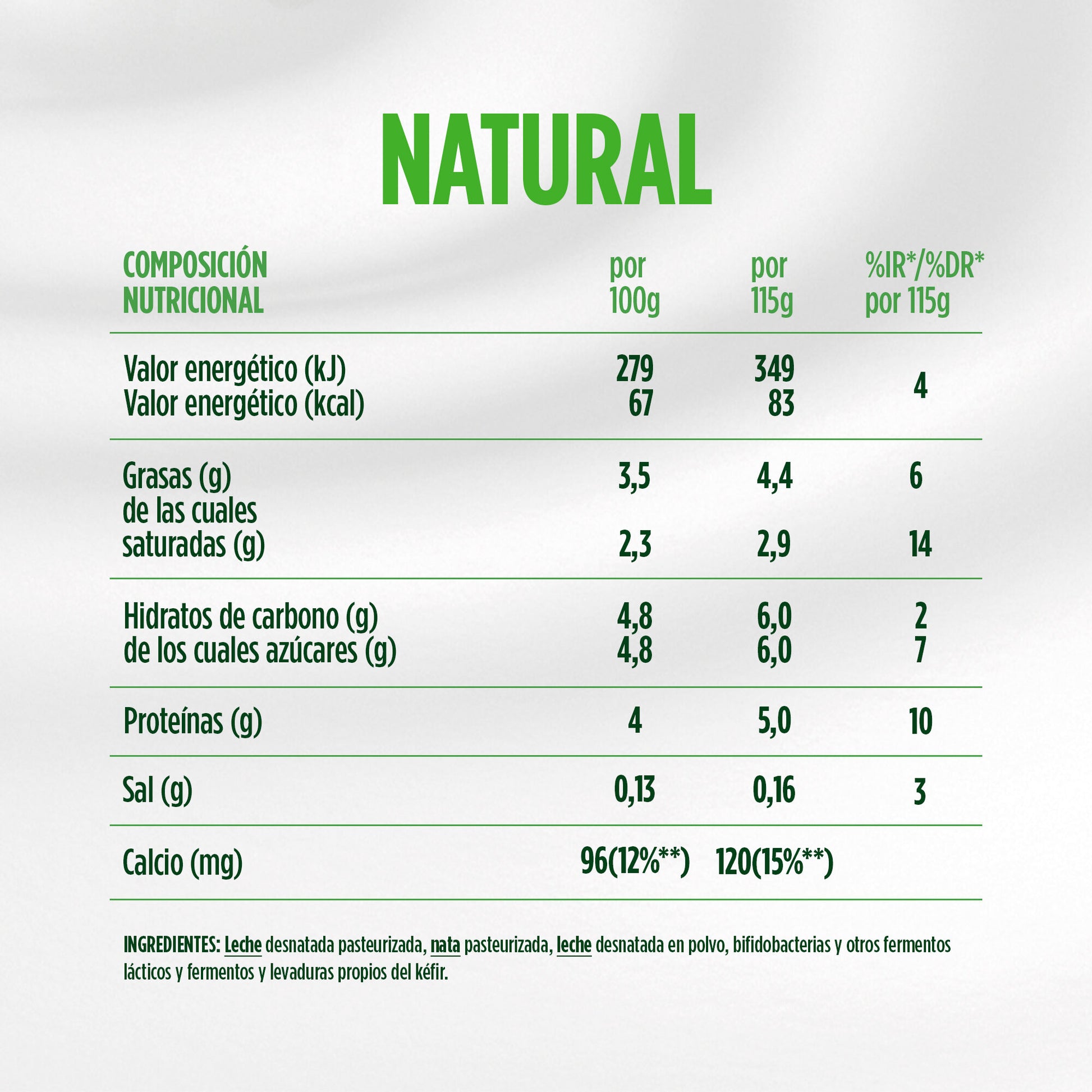 Kefir natural activia Danone p4 125g/u