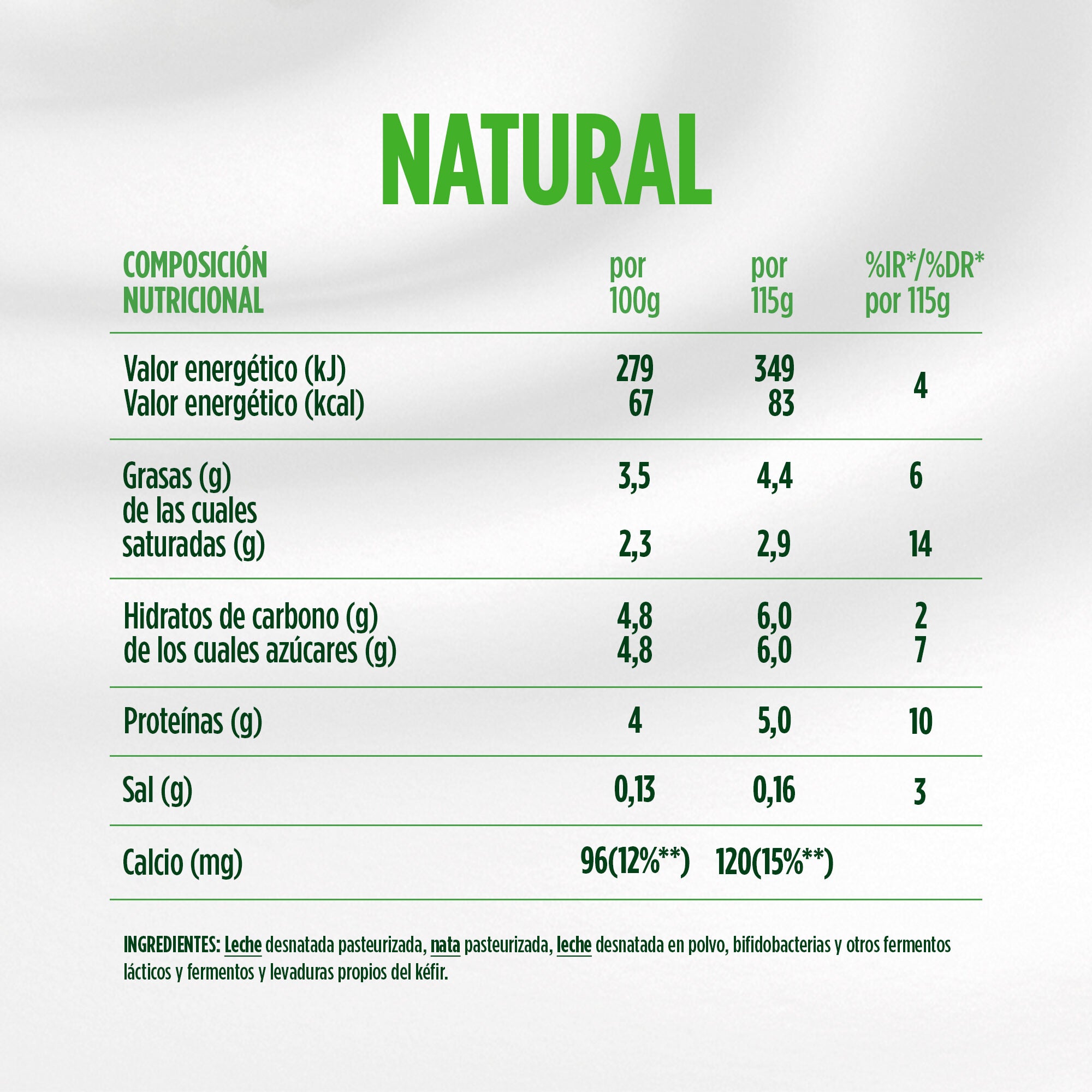 Kefir natural activia Danone p4 125g/u