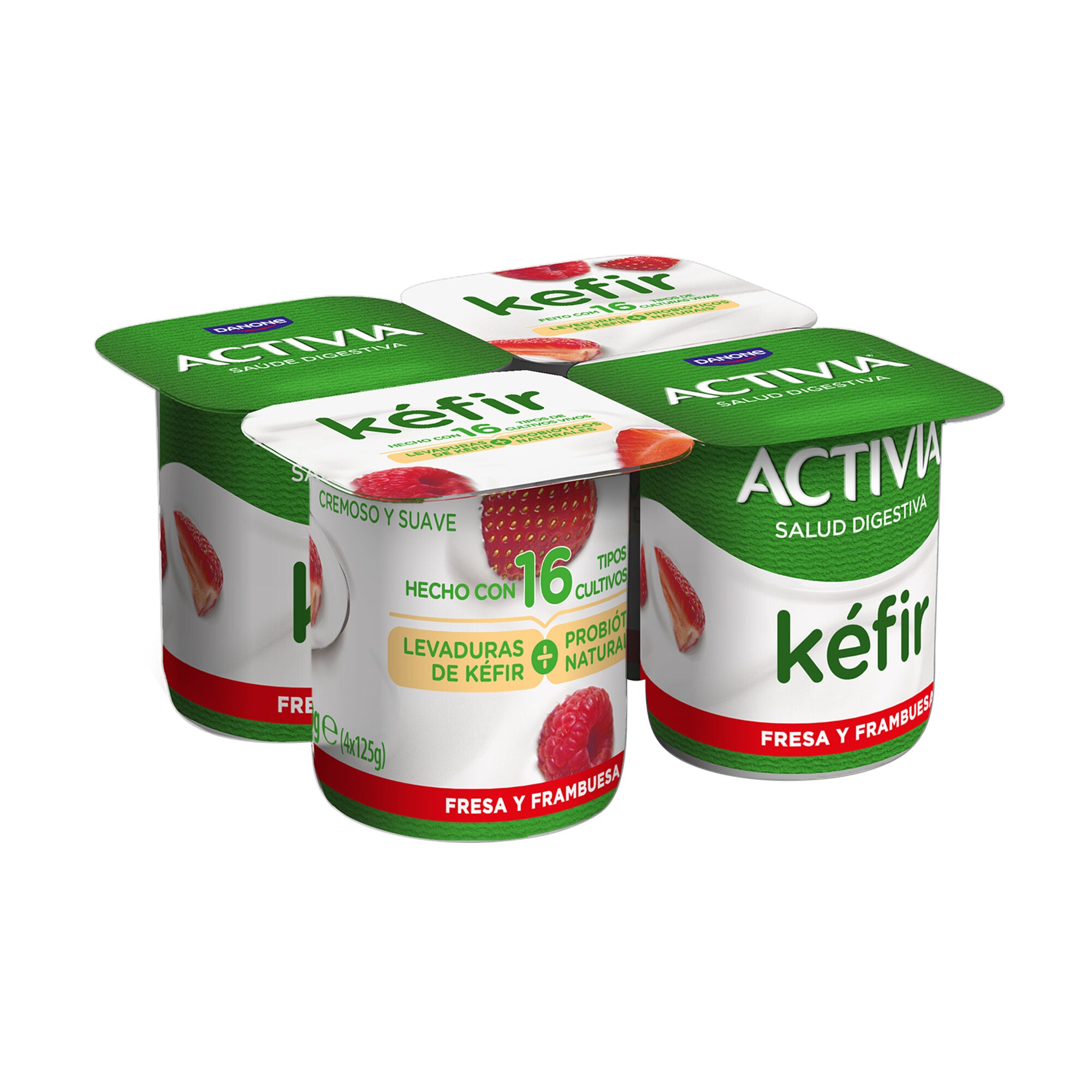Kefir fresa frambuesa activia Danone p4 125g/u