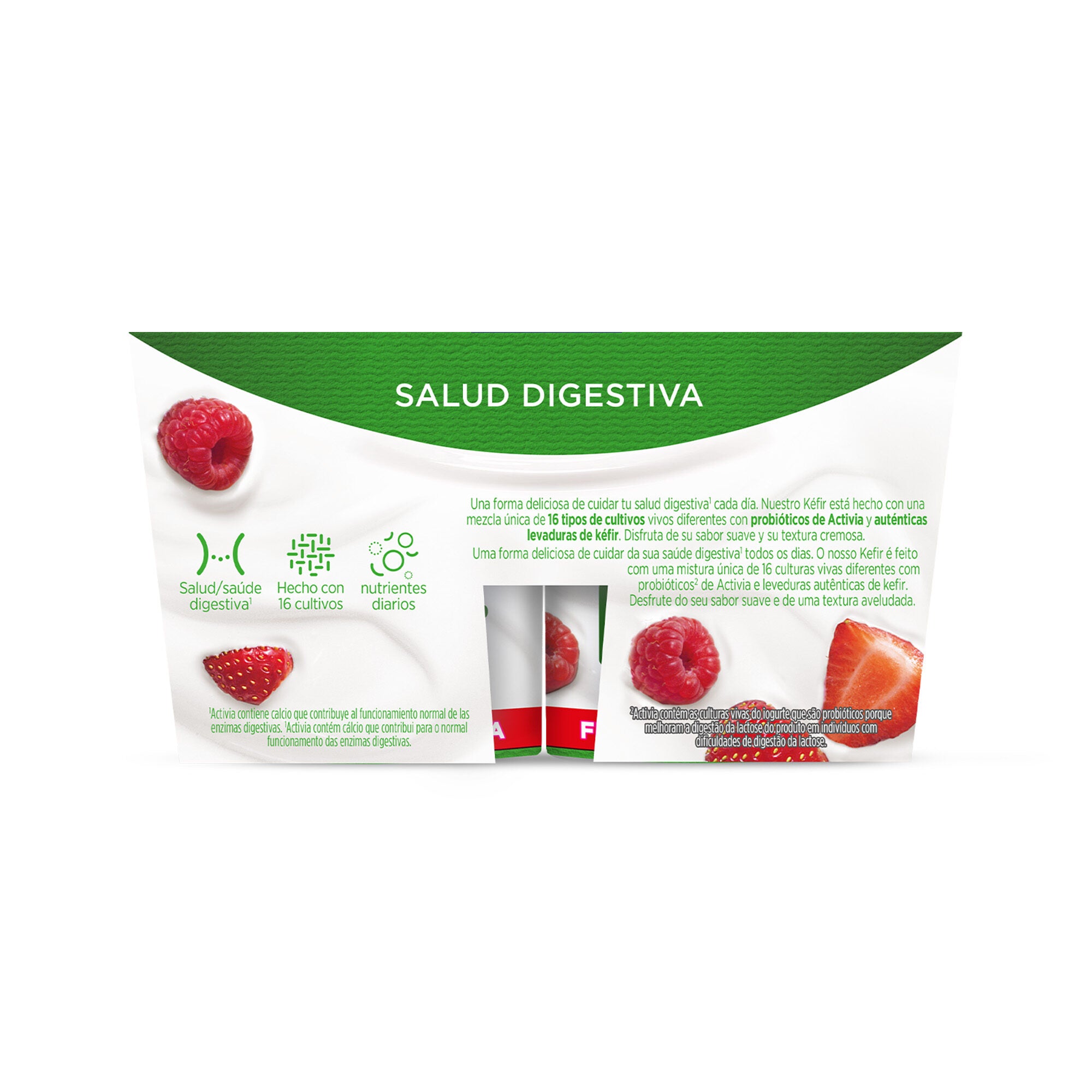 Kefir fresa frambuesa activia Danone p4 125g/u