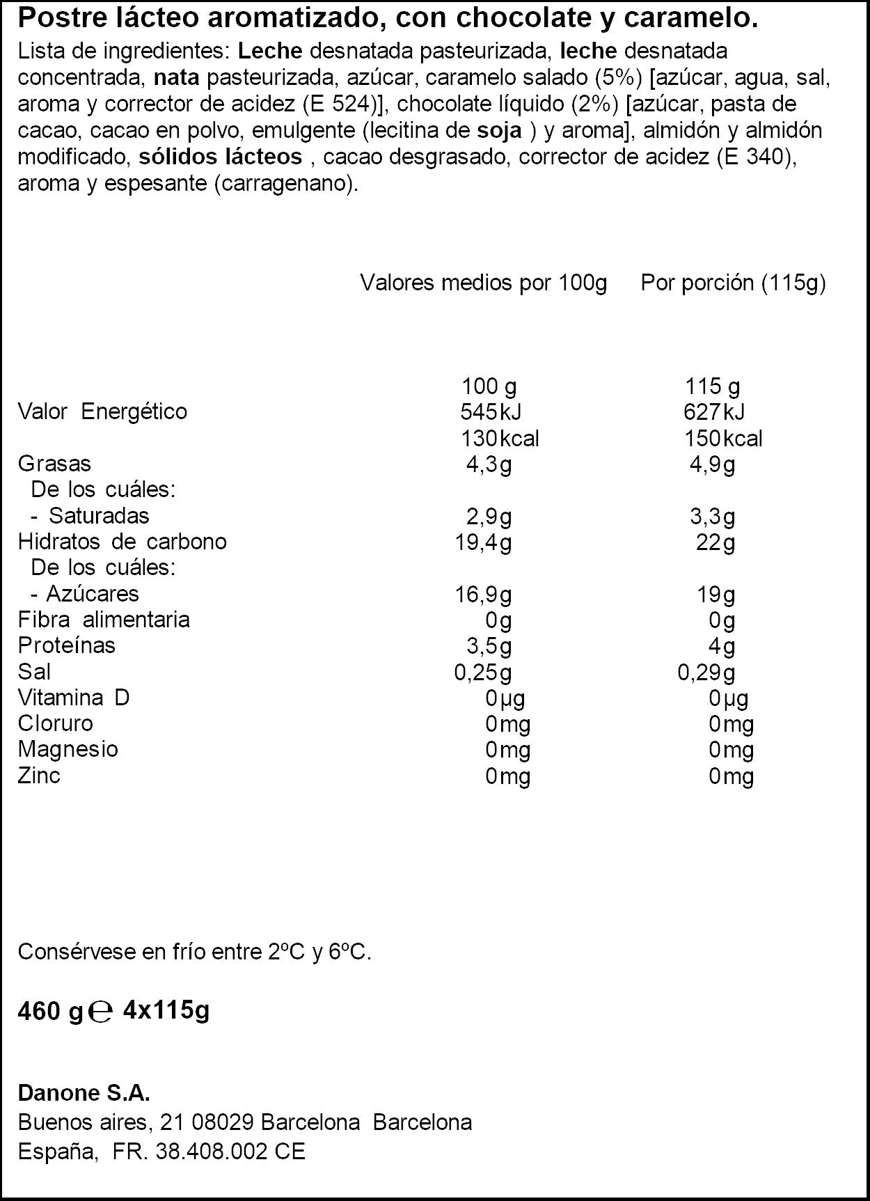 Natillas mars Danone p4 120g/u