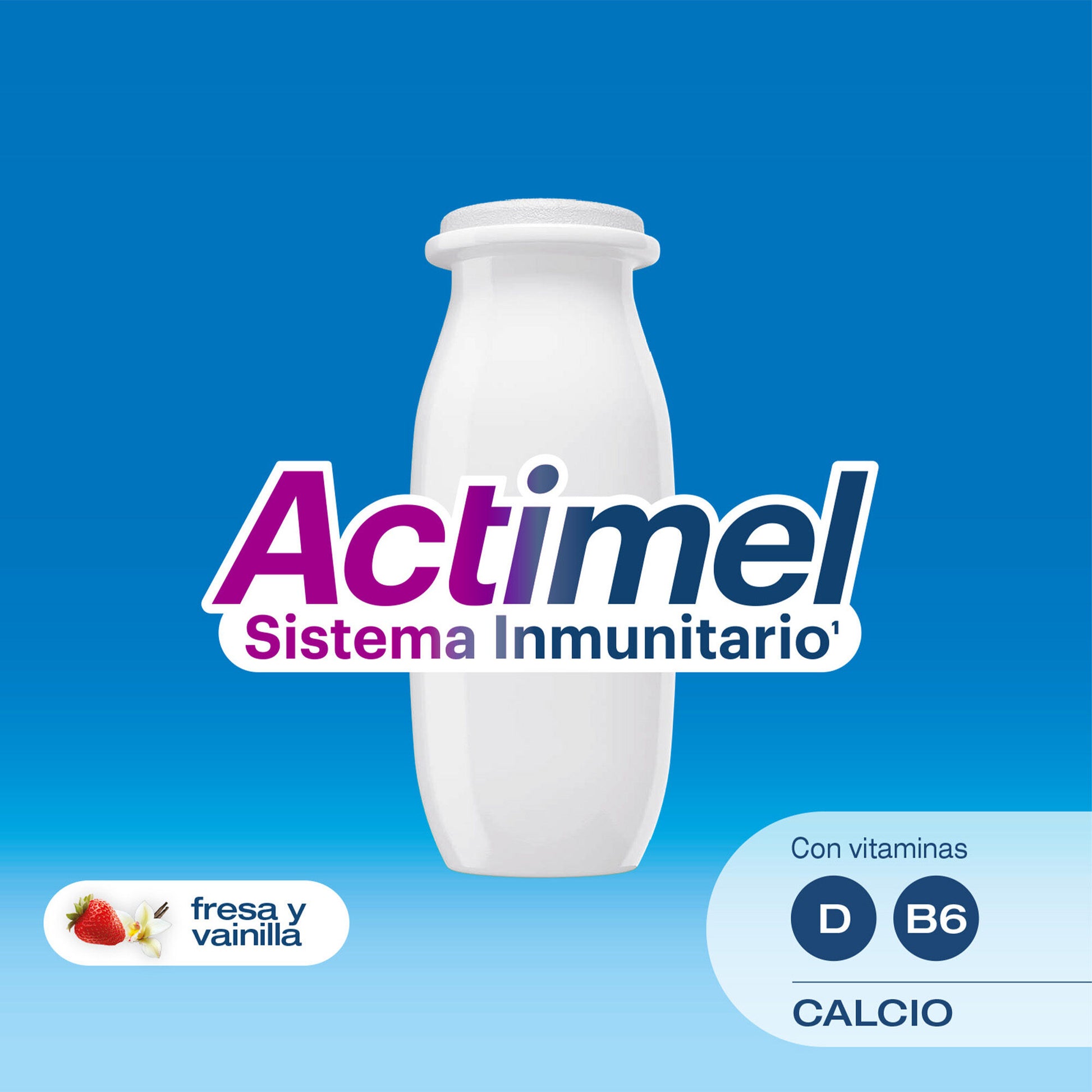 Yogur liquido fresa/vainilla actimel Danone p8 100g/u
