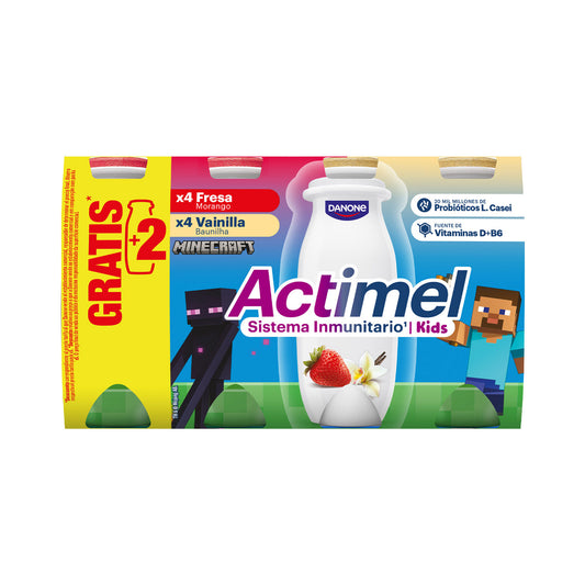 Yogur liquido fresa/vainilla actimel Danone p8 100g/u La Despensa
