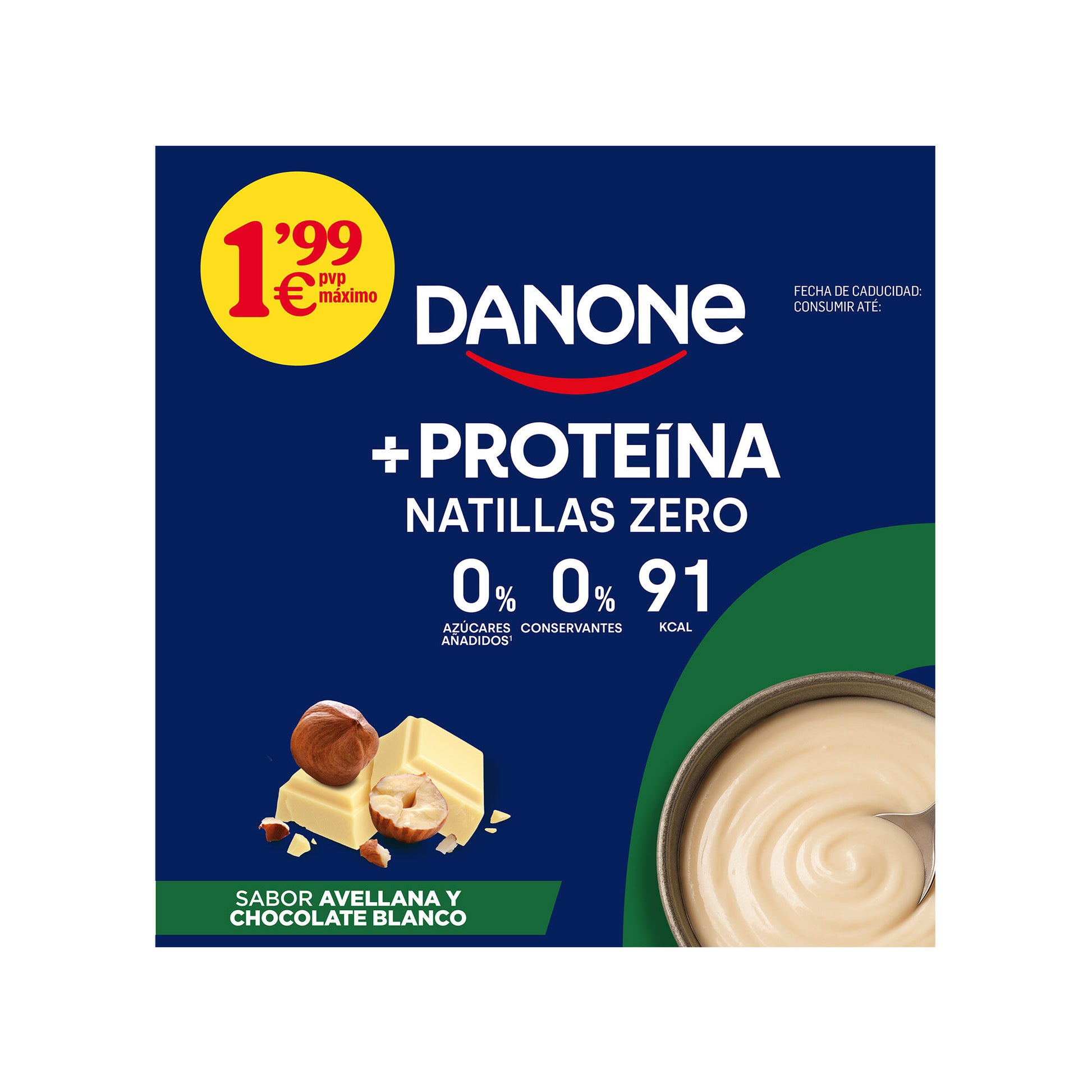 Natilla avell/choco blanco proteina Danone p4 120g/u