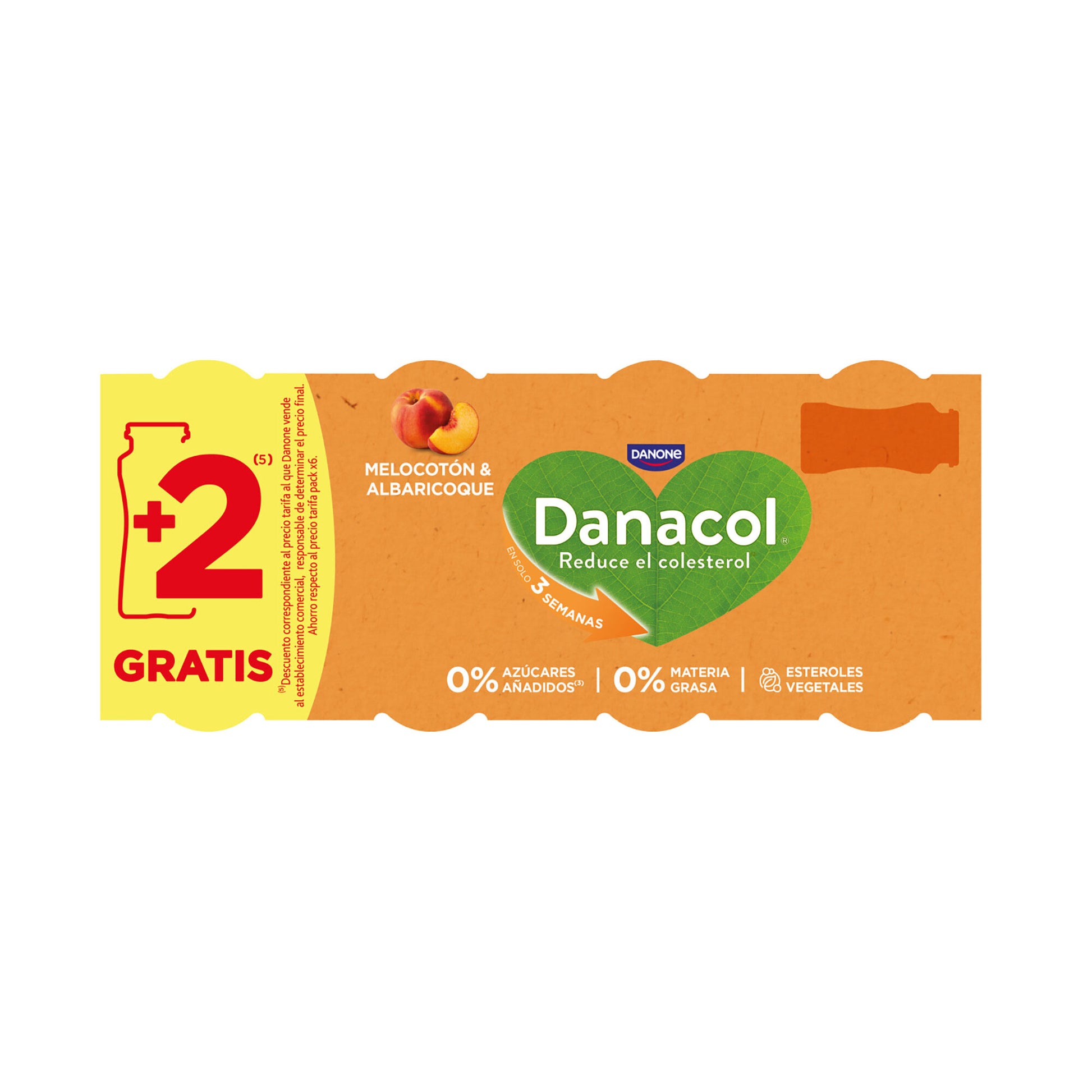 Yogur liquido melocoton danacol Danone p6+2 100g/u