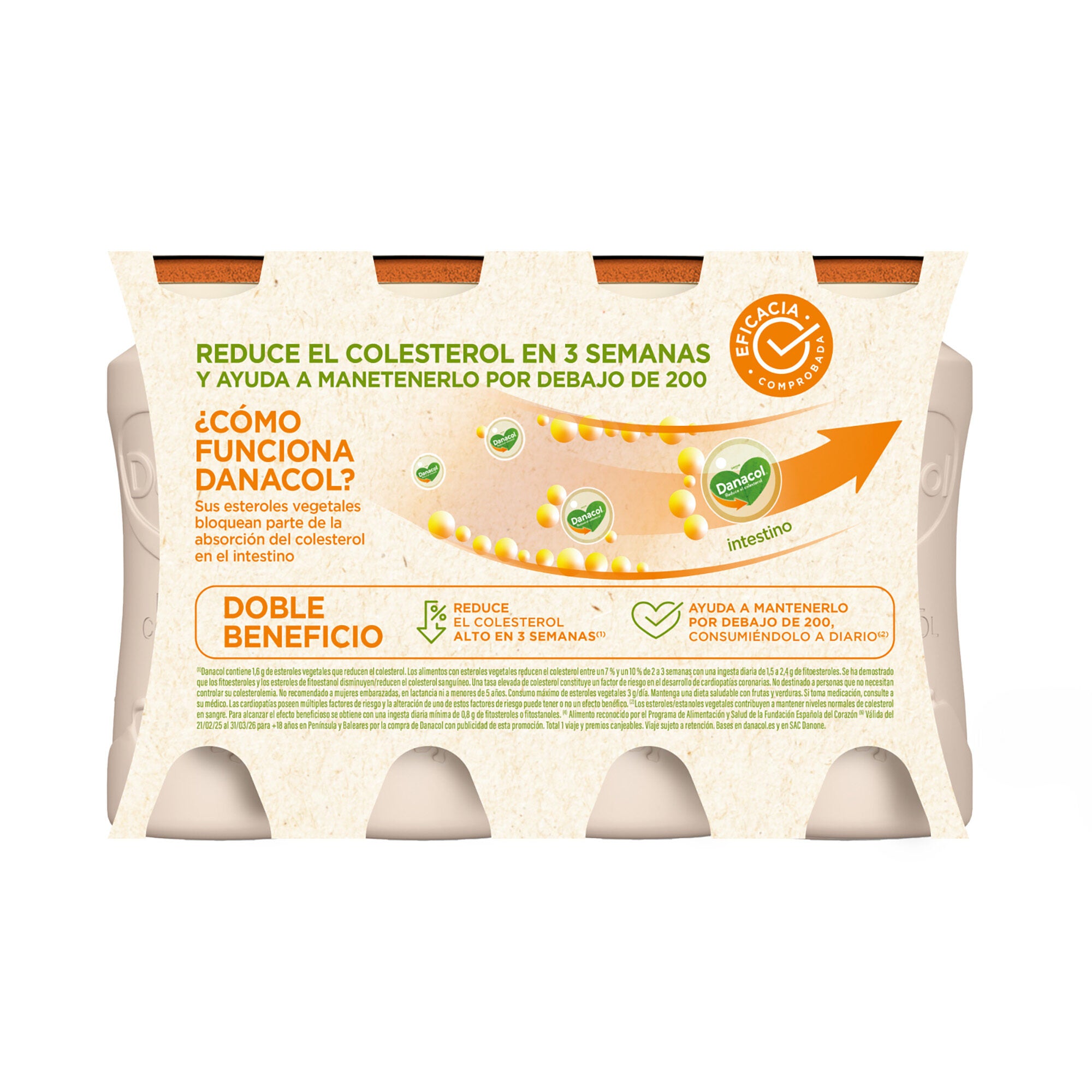 Yogur liquido melocoton danacol Danone p6+2 100g/u