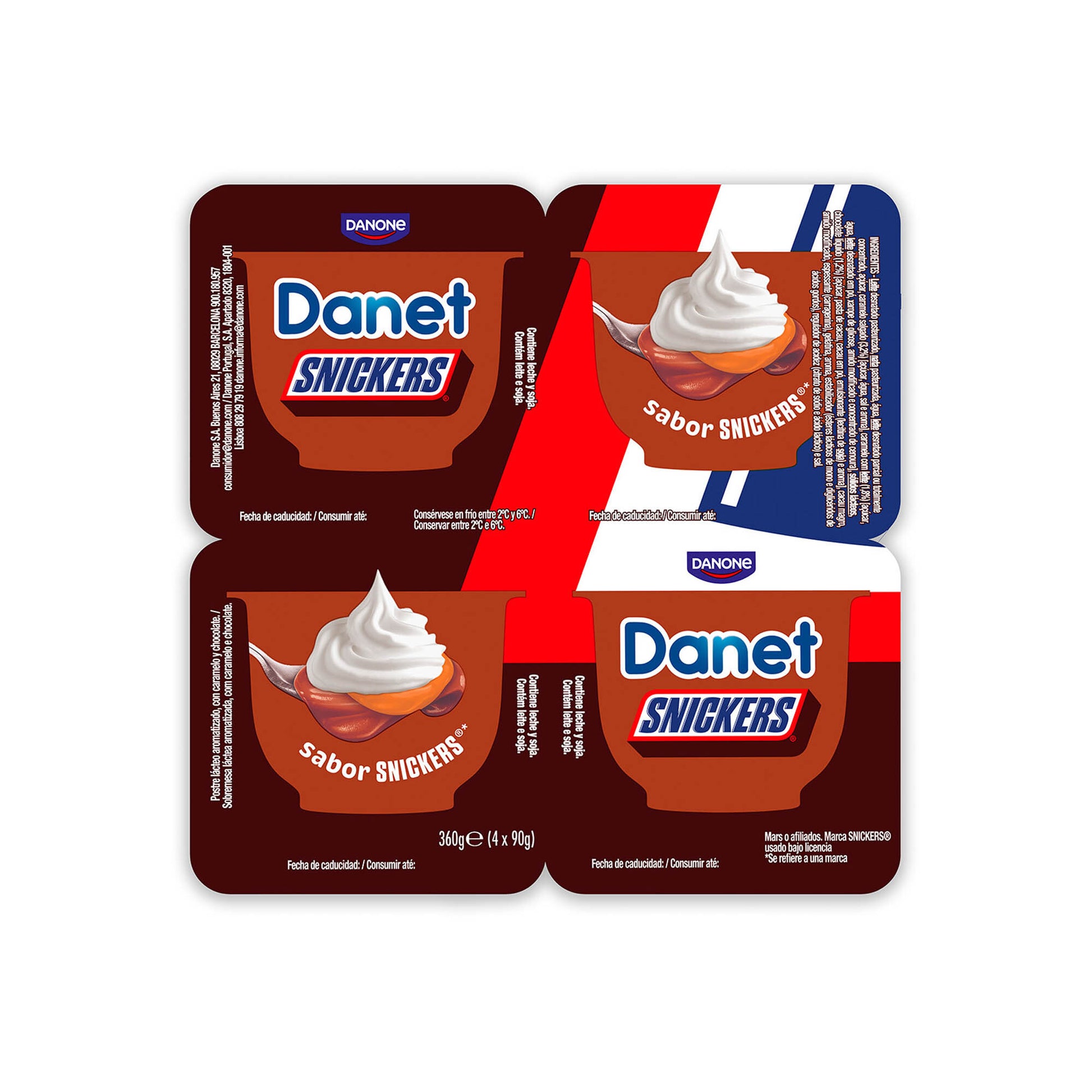 Natillas danet snickers Danone p4 120g/u
