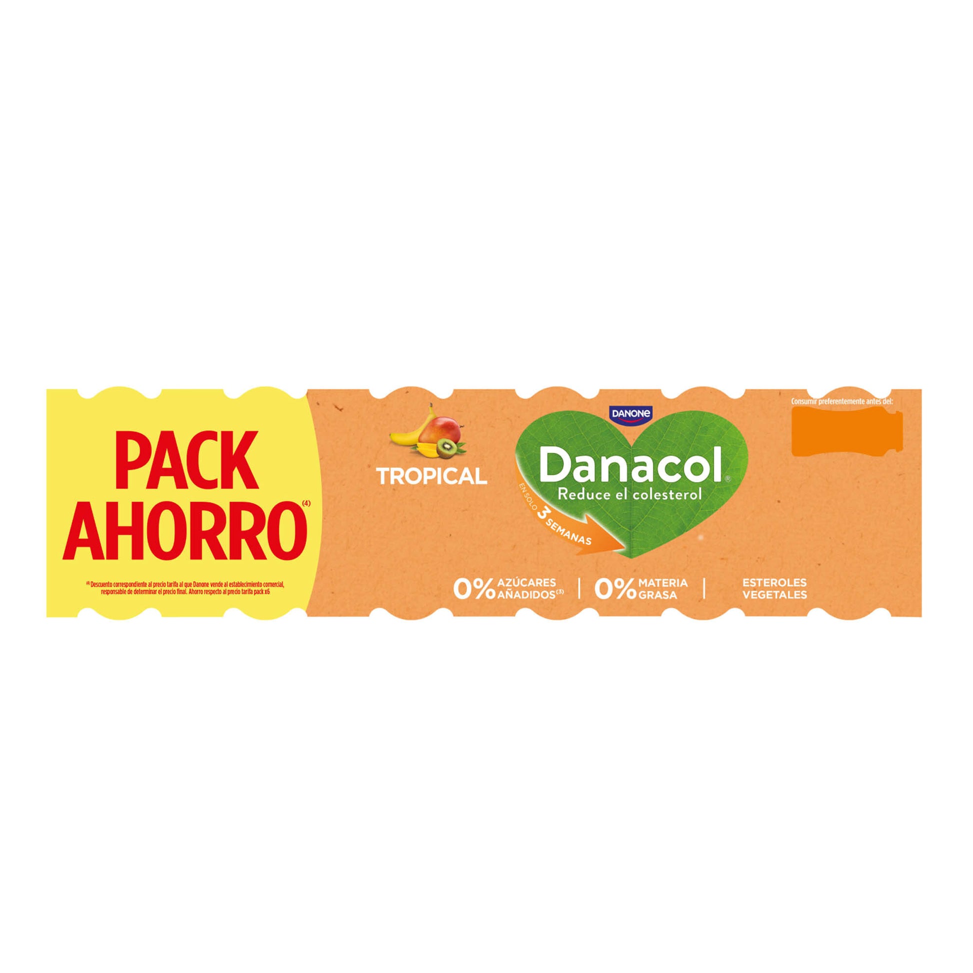 Yogur liquido tropical danacol Danone p6+2 100g/u