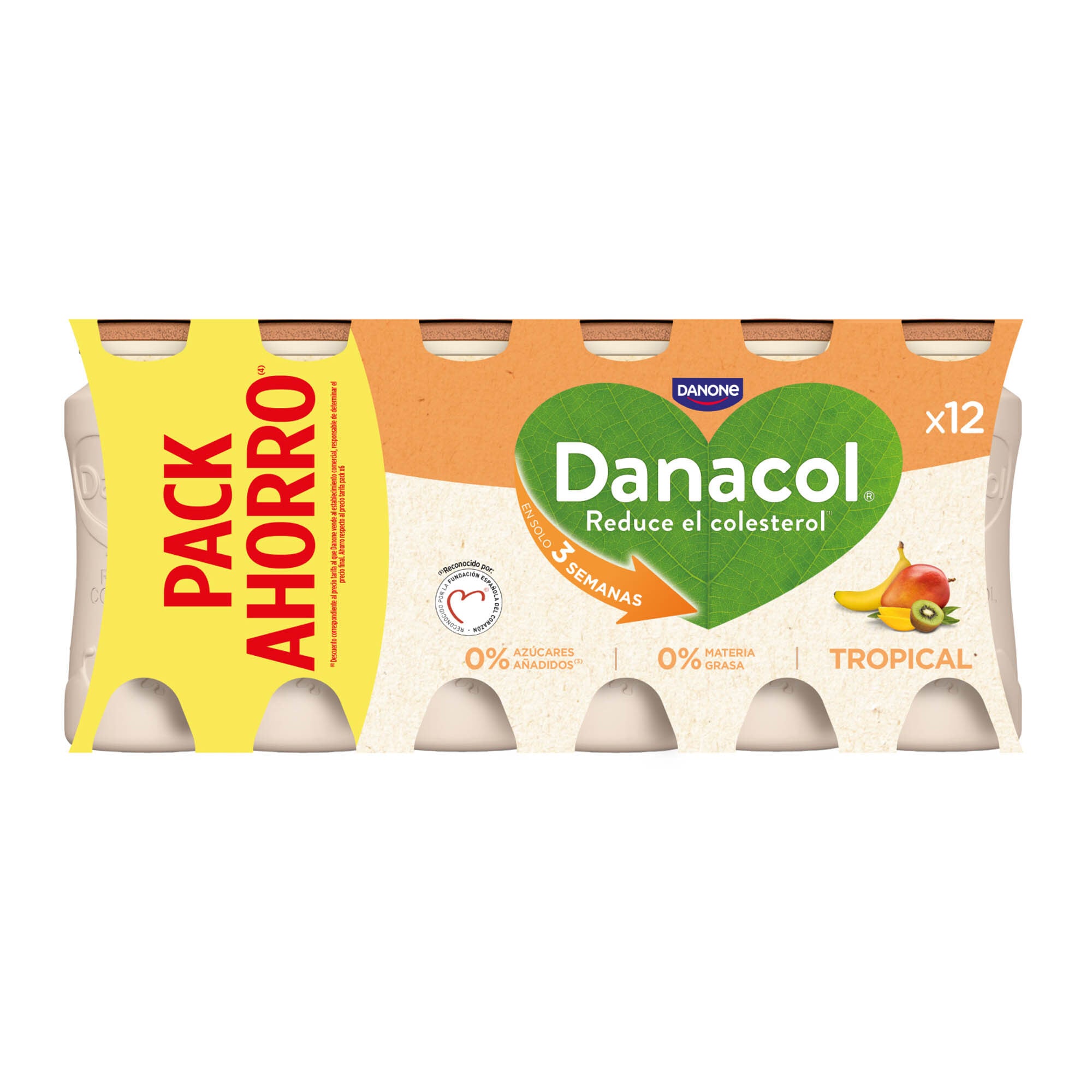Yogur liquido tropical danacol Danone p6+2 100g/u