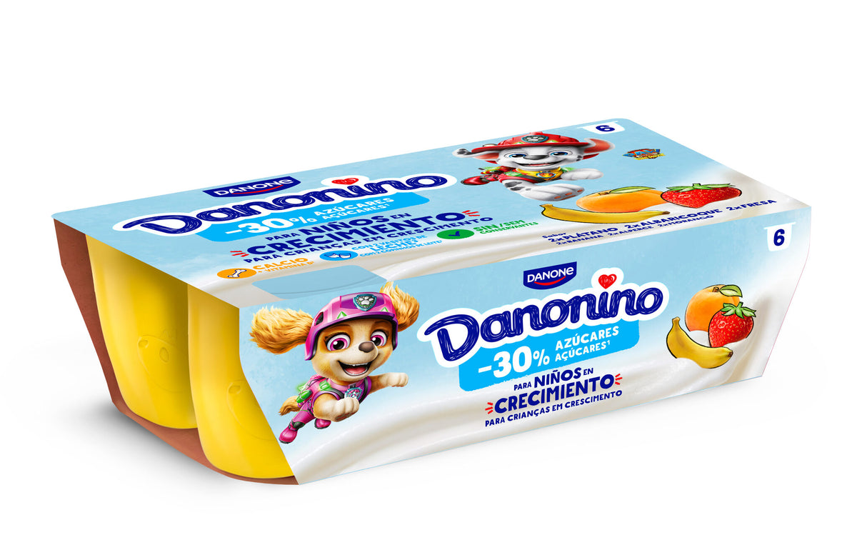 Petit suise fres/plat/albar menos azucares Danonino p6 50g/u