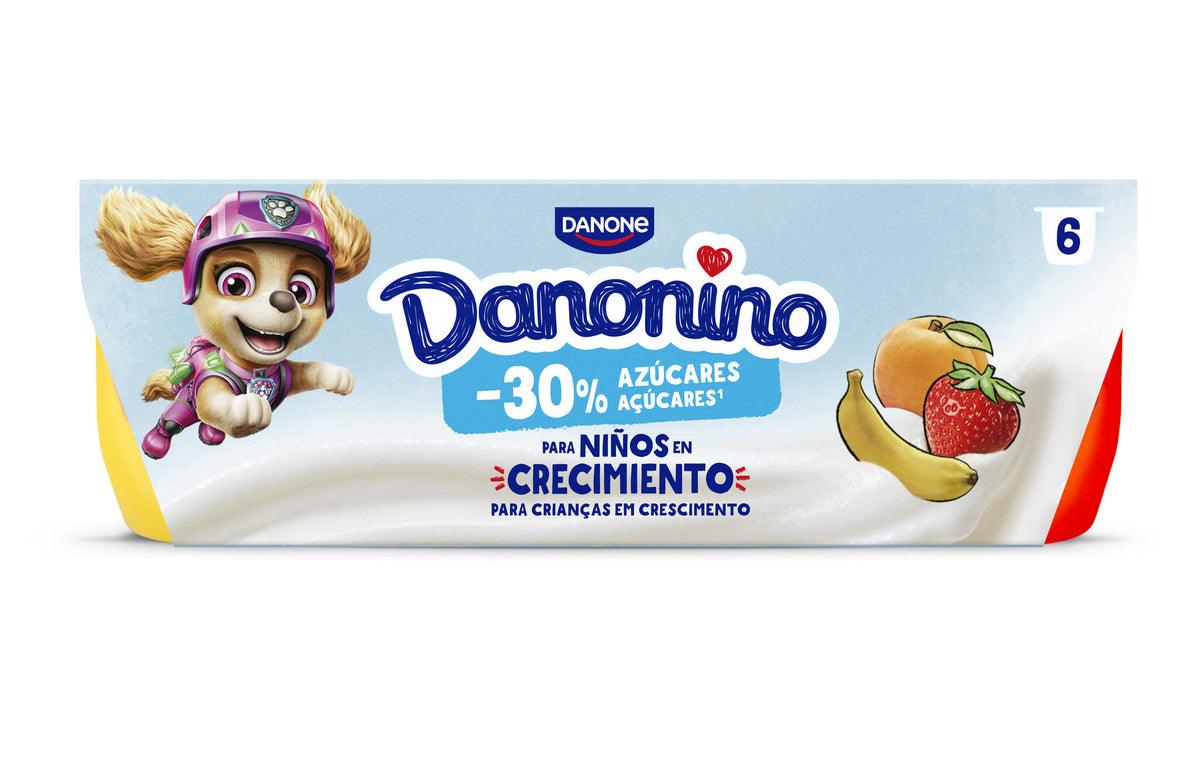 Petit suise fres/plat/albar menos azucares Danonino p6 50g/u