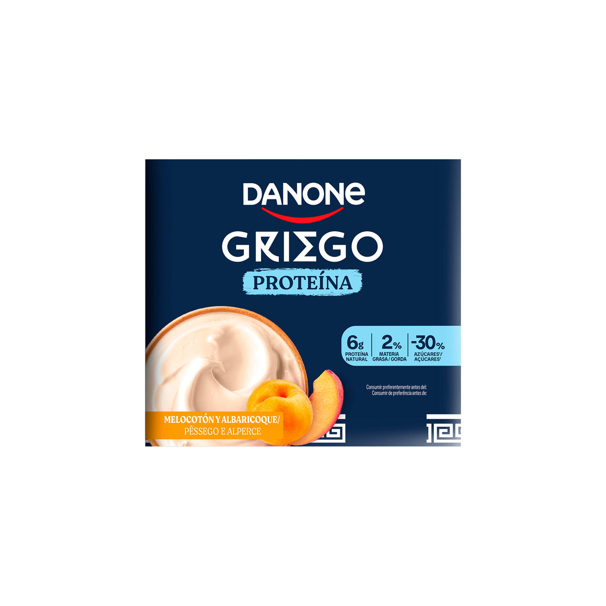 Yogur griego proteina melocoton Danone p4 110g/u