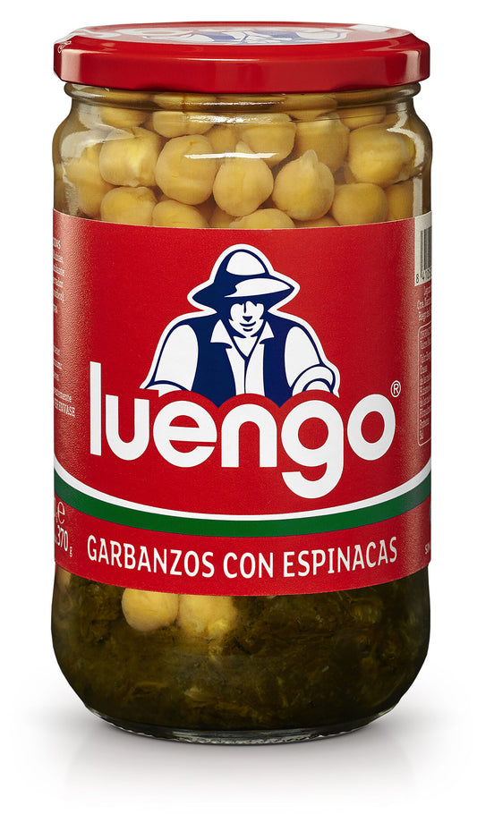 Garbanzo cocido c/espinaca cristal Luengo 400g escurr La Despensa