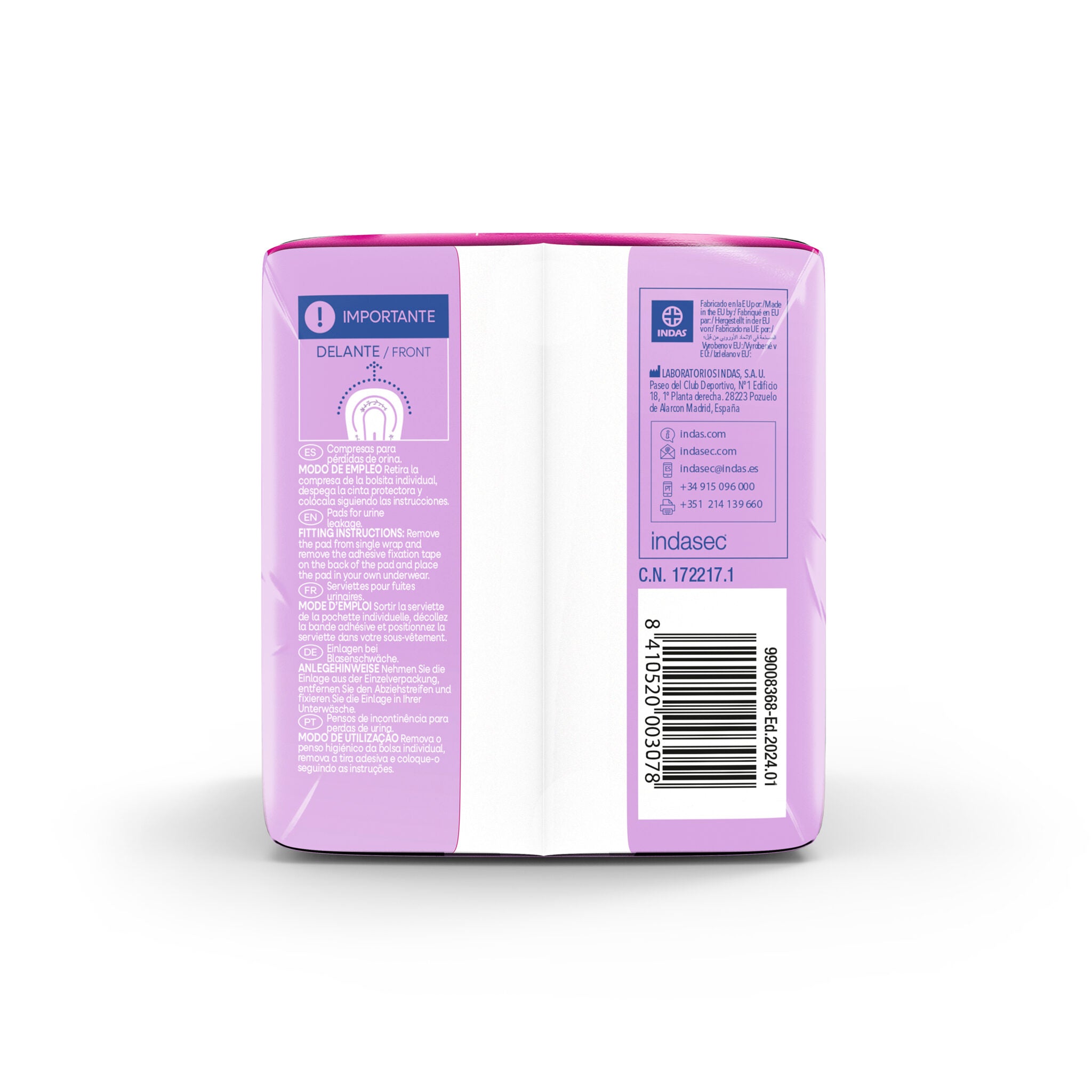 Compresa incontinencia extra Indasec 10u